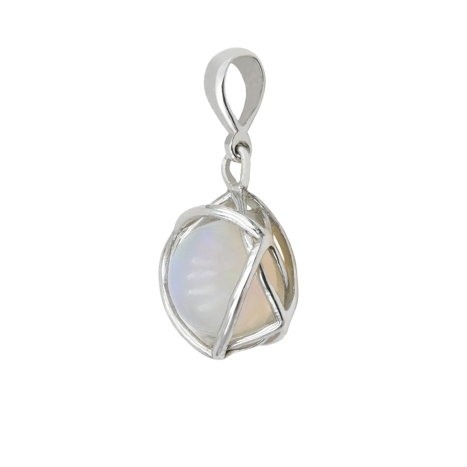 Starborn Edelsteinkugel 6-zackiger Sternanhänger aus Sterlingsilber