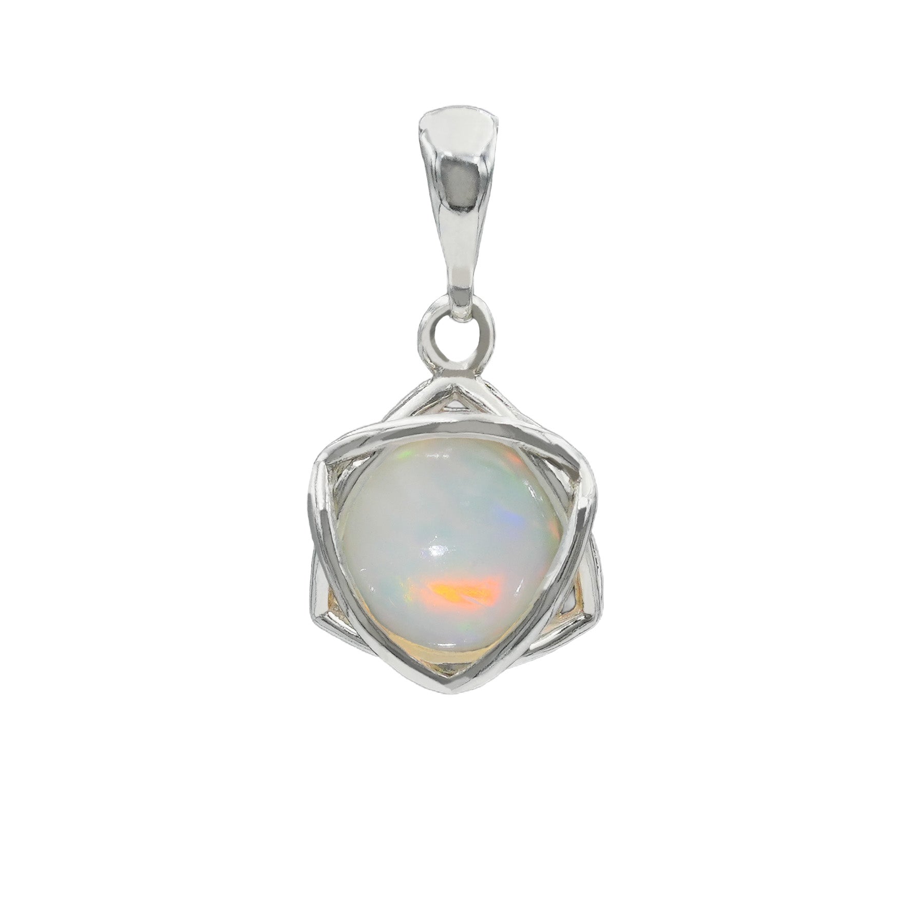 Starborn Edelsteinkugel 6-zackiger Sternanhänger aus Sterlingsilber