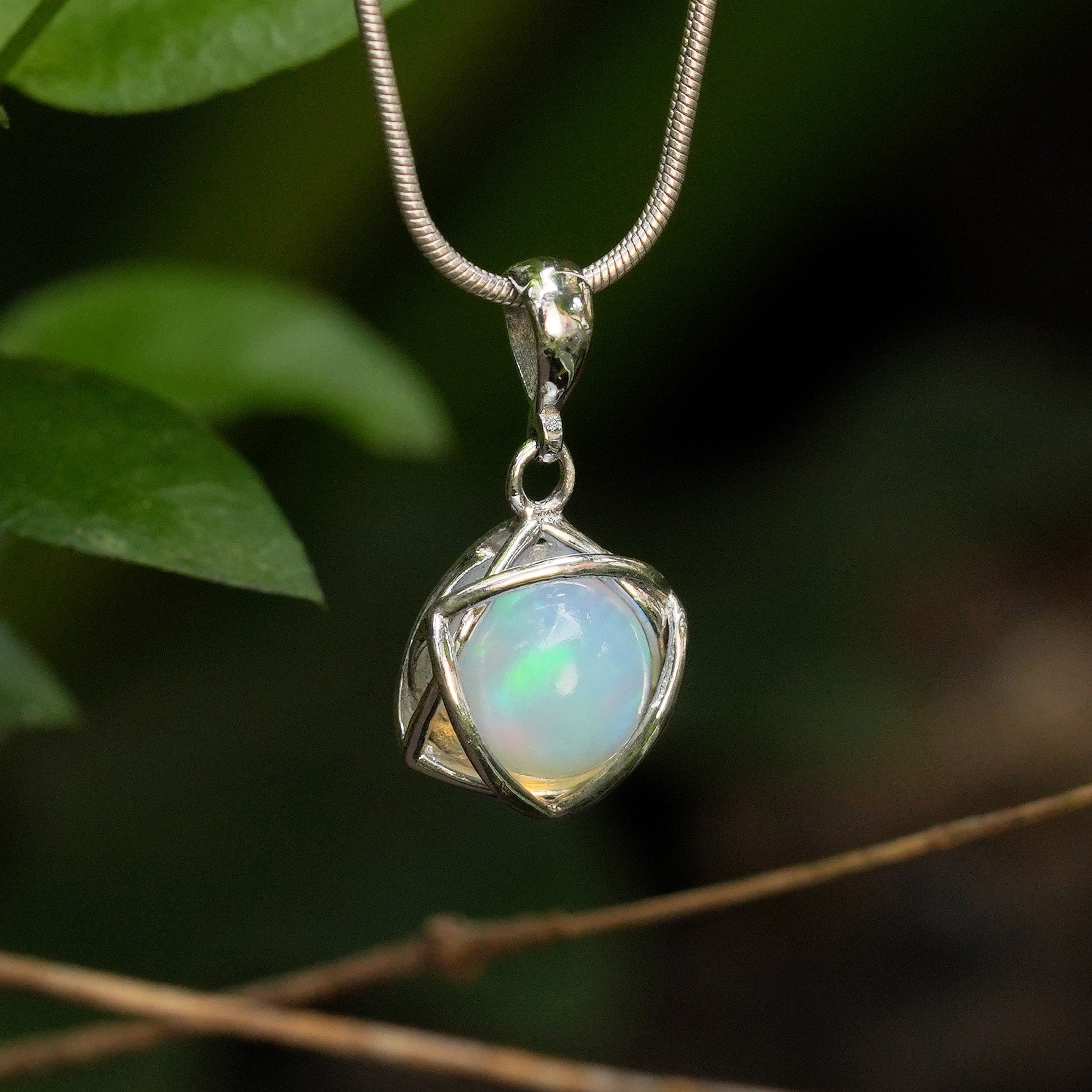 Starborn Edelsteinkugel 6-zackiger Sternanhänger aus Sterlingsilber