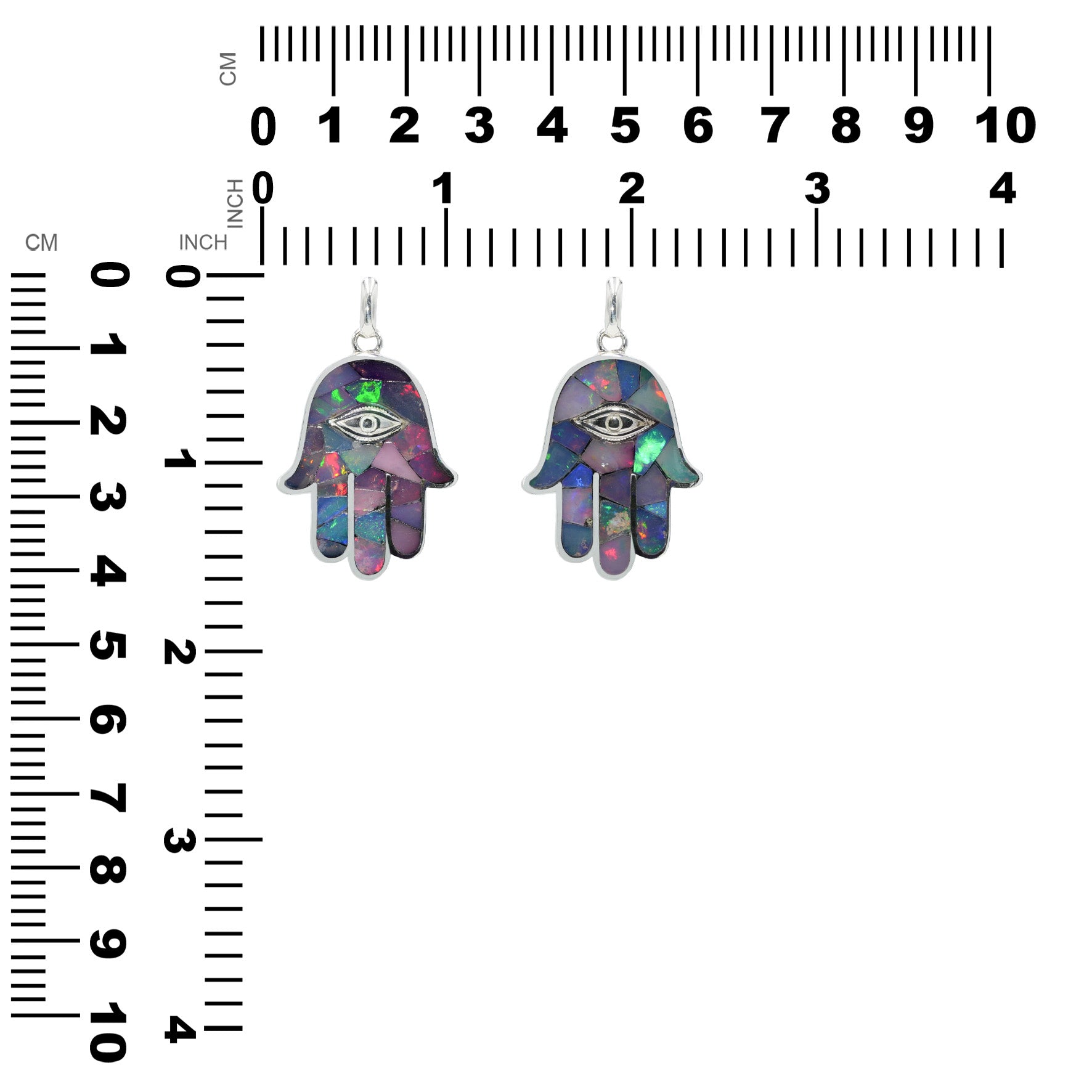 Colgante con forma de mano de Hamsa y ammolita de Starborn en plata de ley 