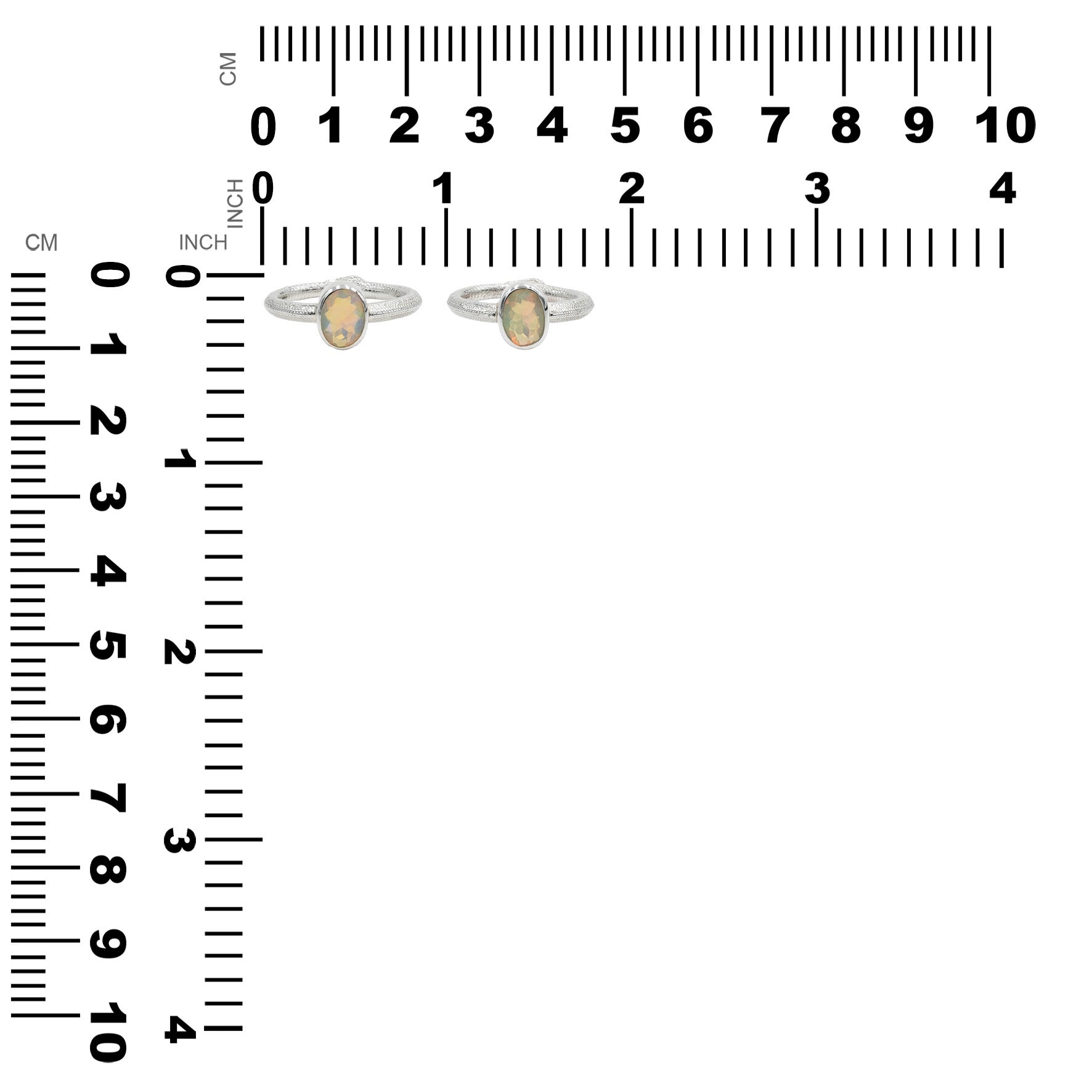 Starborn Ouroboros Ring with Faceted Natural Ethiopian Opal in Sterling Silver