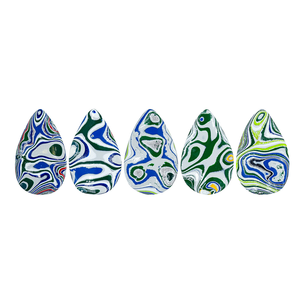 Fordite Pear Cabochons 24 x 15 mm