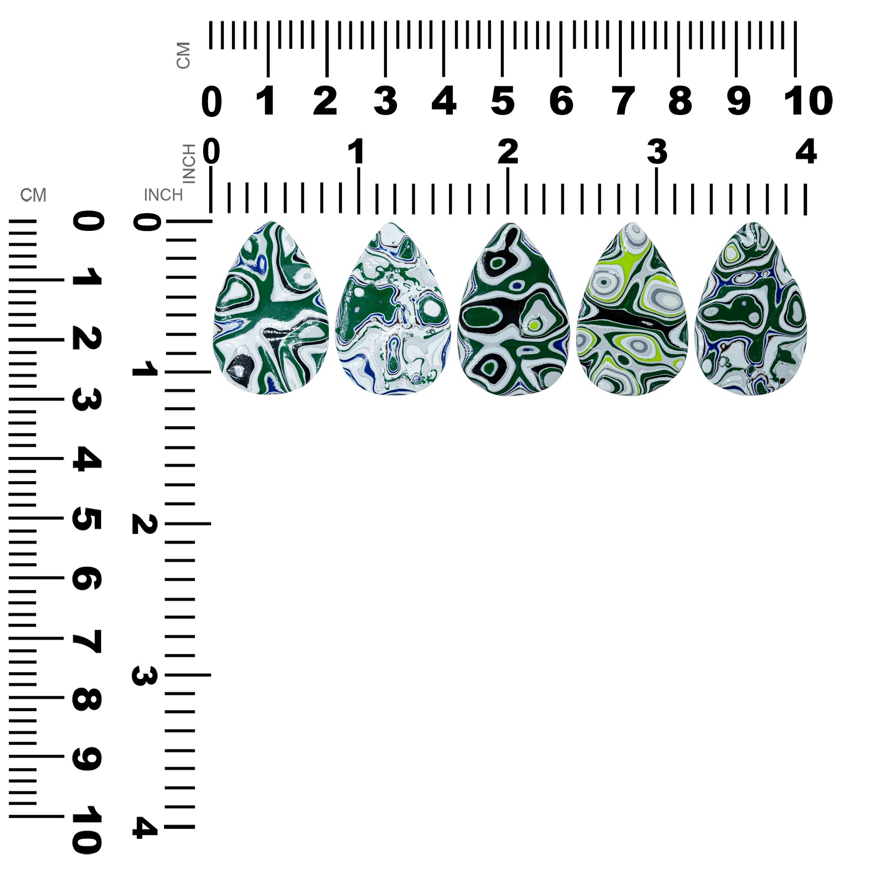 Fordite Pear Cabochons 20 x 30 mm