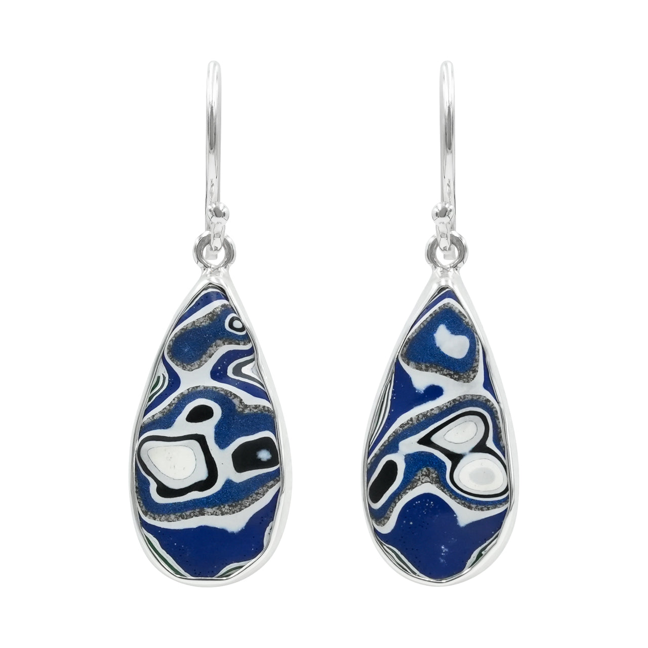 Starborn Blue Fordite Earrings in Sterling Silver