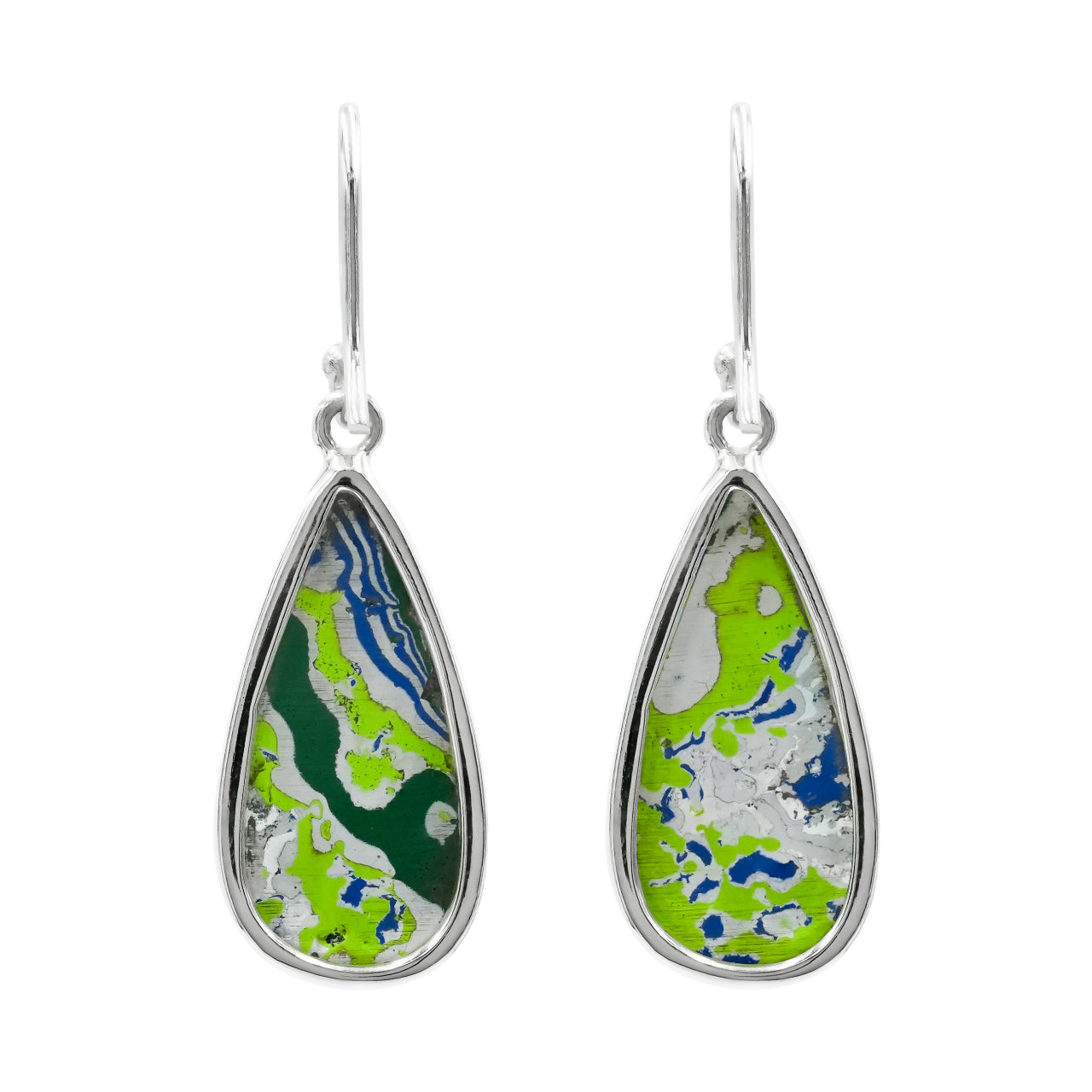 Starborn Blue Fordite Earrings in Sterling Silver