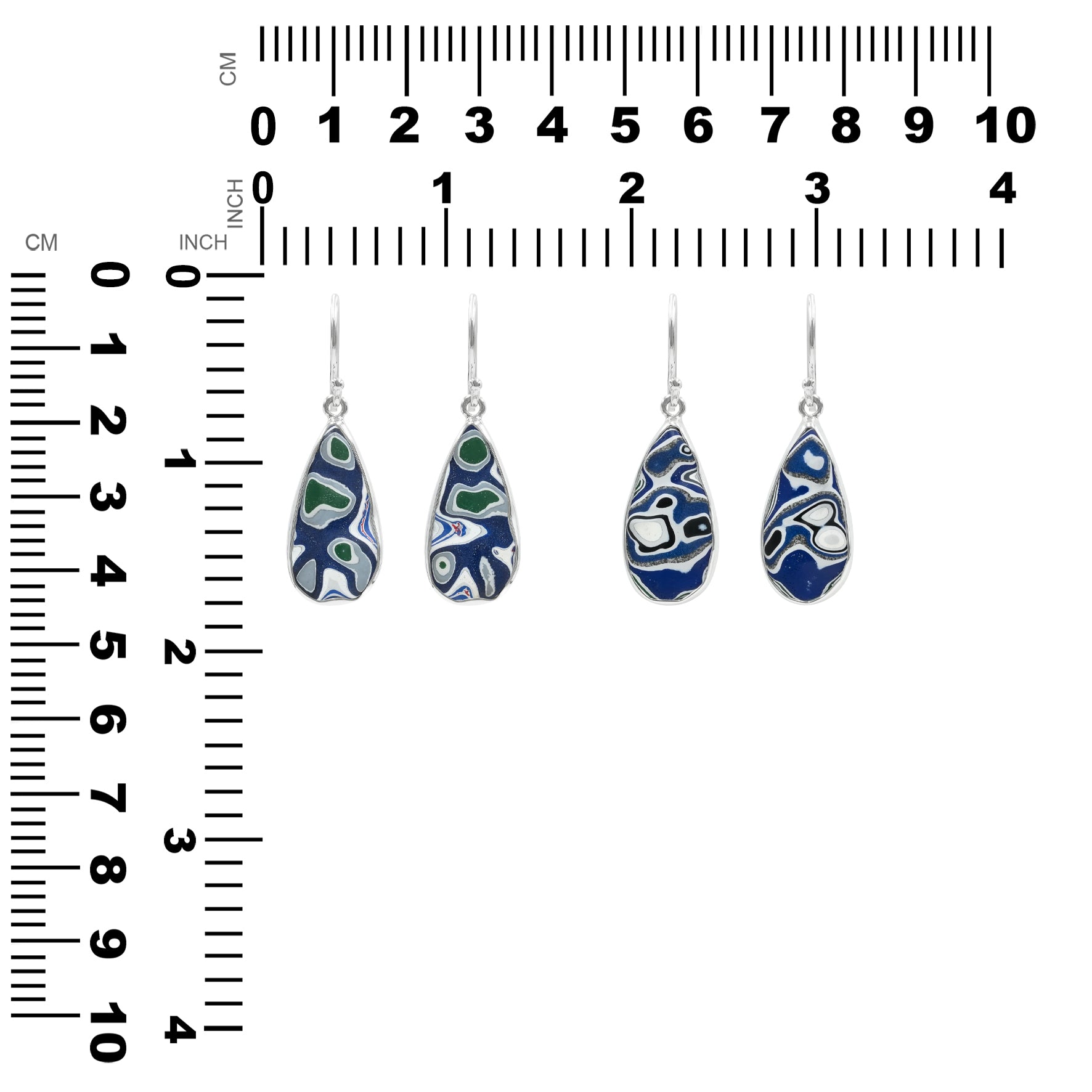 Starborn Blue Fordite Earrings in Sterling Silver
