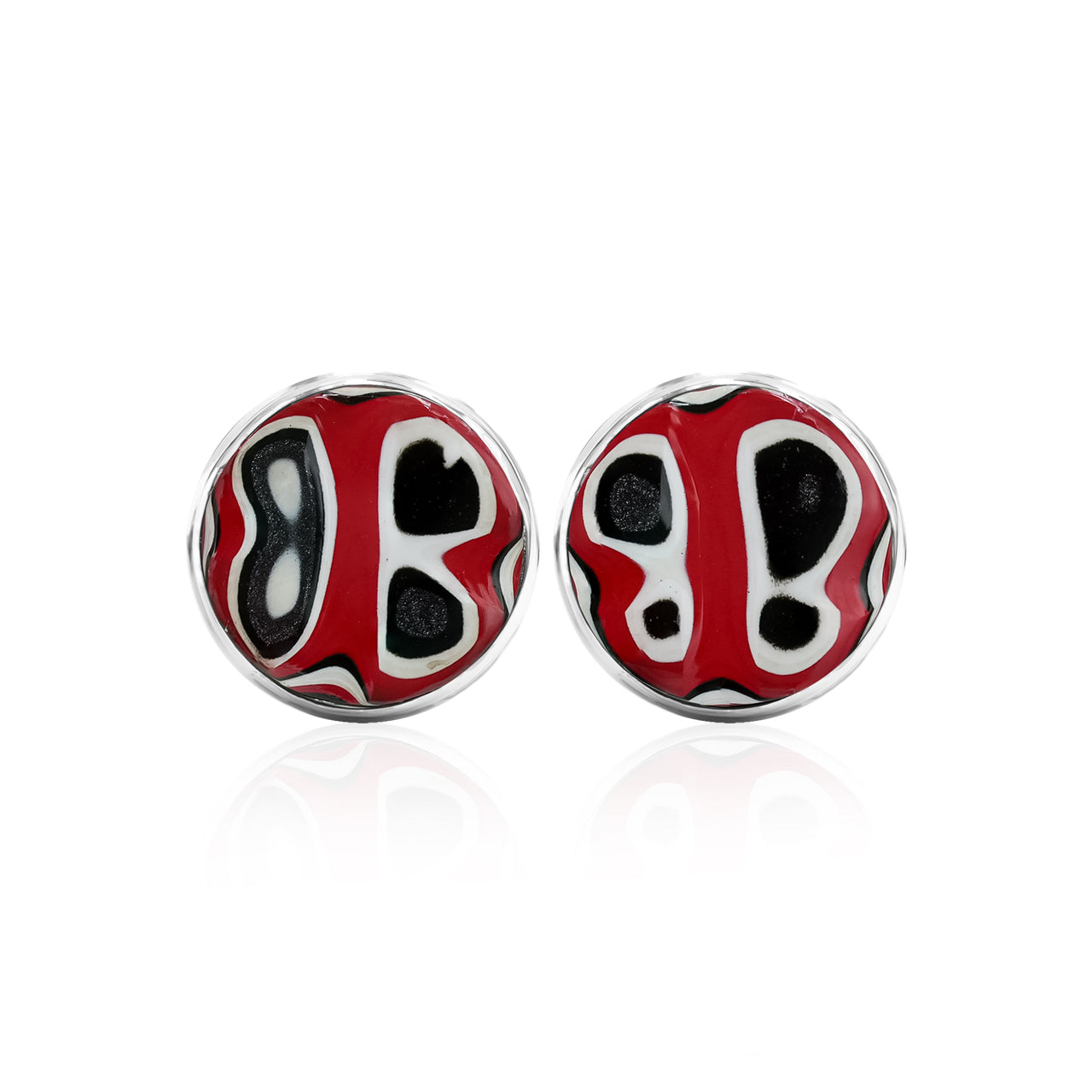 Aretes con forma de poste redondos de 12 mm con doble bisel de Starborn Gemstones en plata de ley 