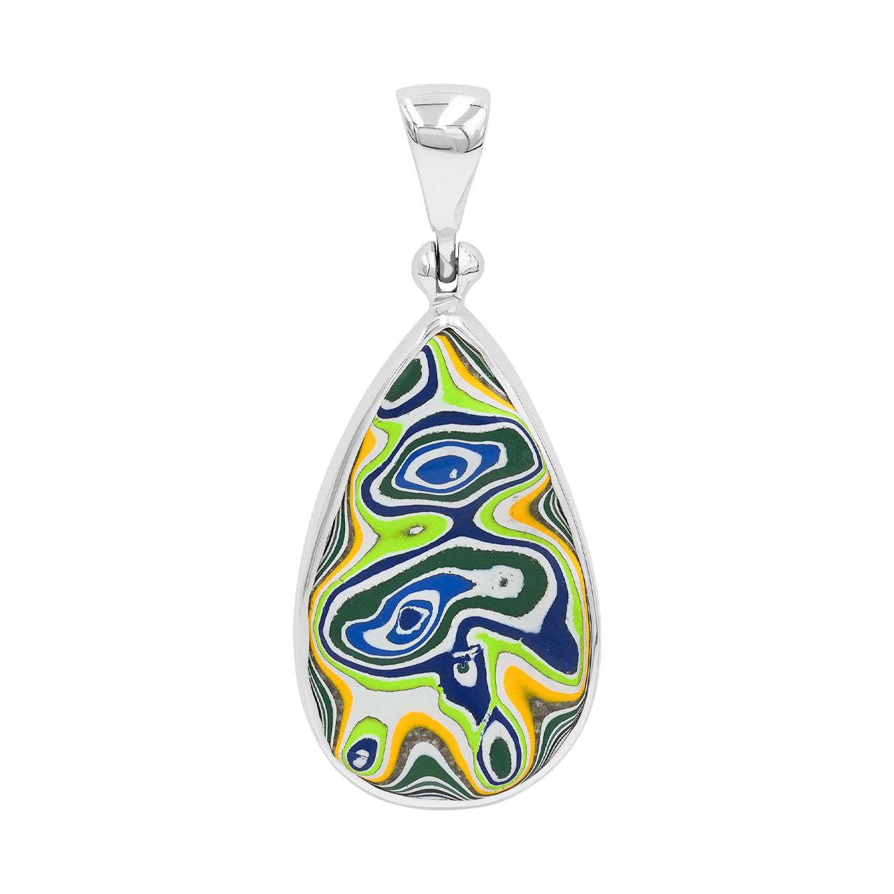 Starborn Green Fordite Fordite Pendant in Sterling Silver