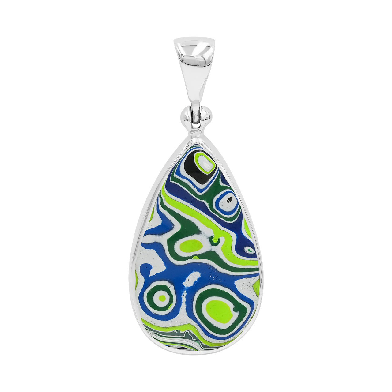 Starborn Green Fordite Fordite Pendant in Sterling Silver