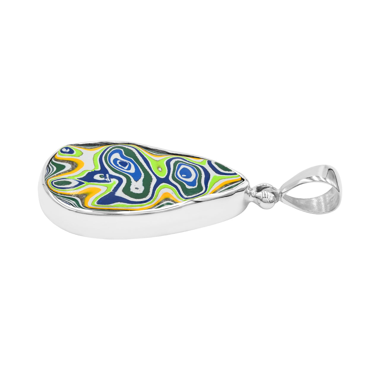 Starborn Green Fordite Fordite Pendant in Sterling Silver