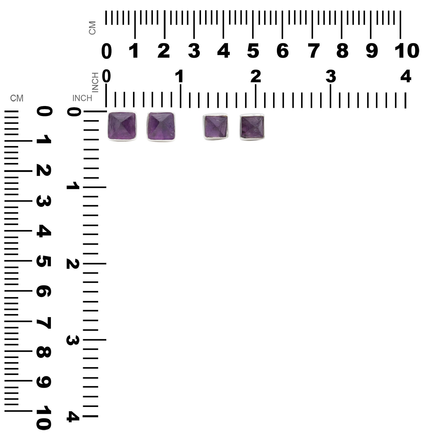 Starborn Purple Fluorite Half-Cut Prism Fluorite Post Earrings in Sterling Silver