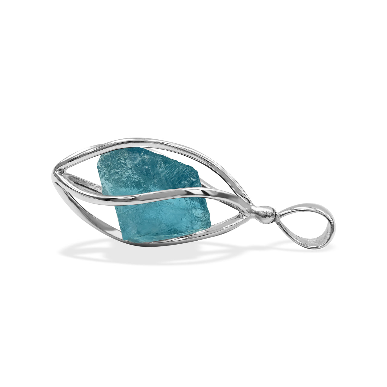 Starborn Fluorite Spiral Cage Pendant in Sterling Silver