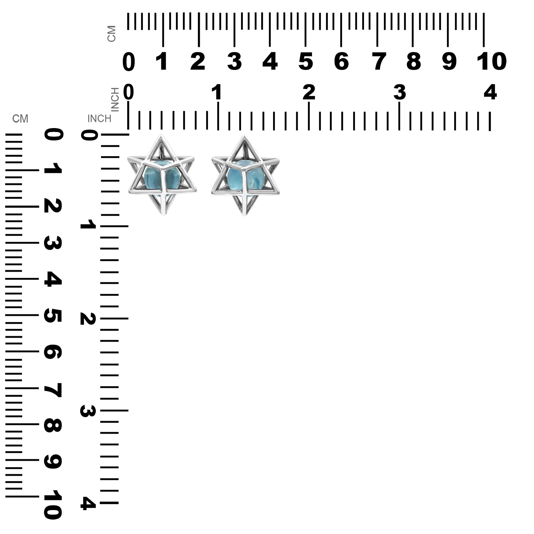 Starborn Merkabah Sterling Silver Cage Pendant and Chain with Fluorite Sphere