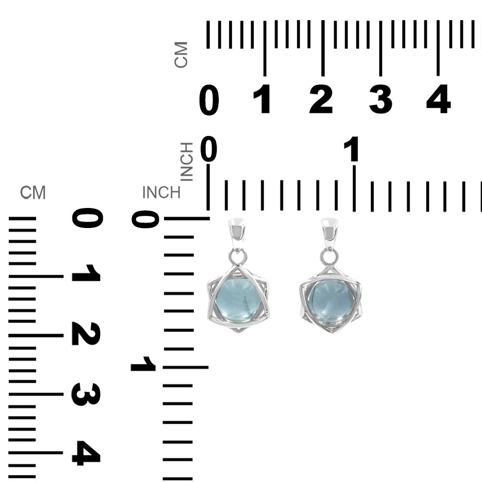 Starborn Edelsteinkugel 6-zackiger Sternanhänger aus Sterlingsilber