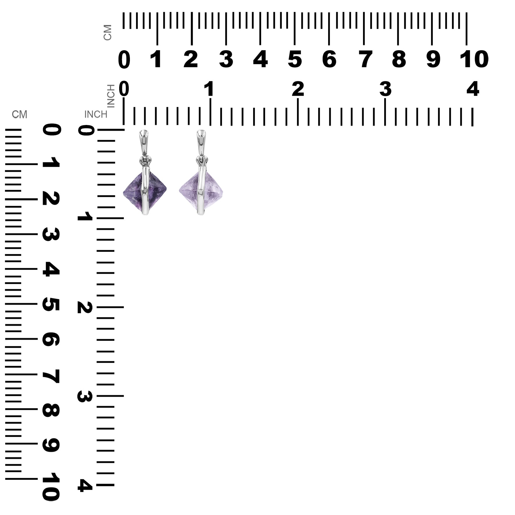 Colgante con forma de diamante de fluorita Starborn en plata de ley
