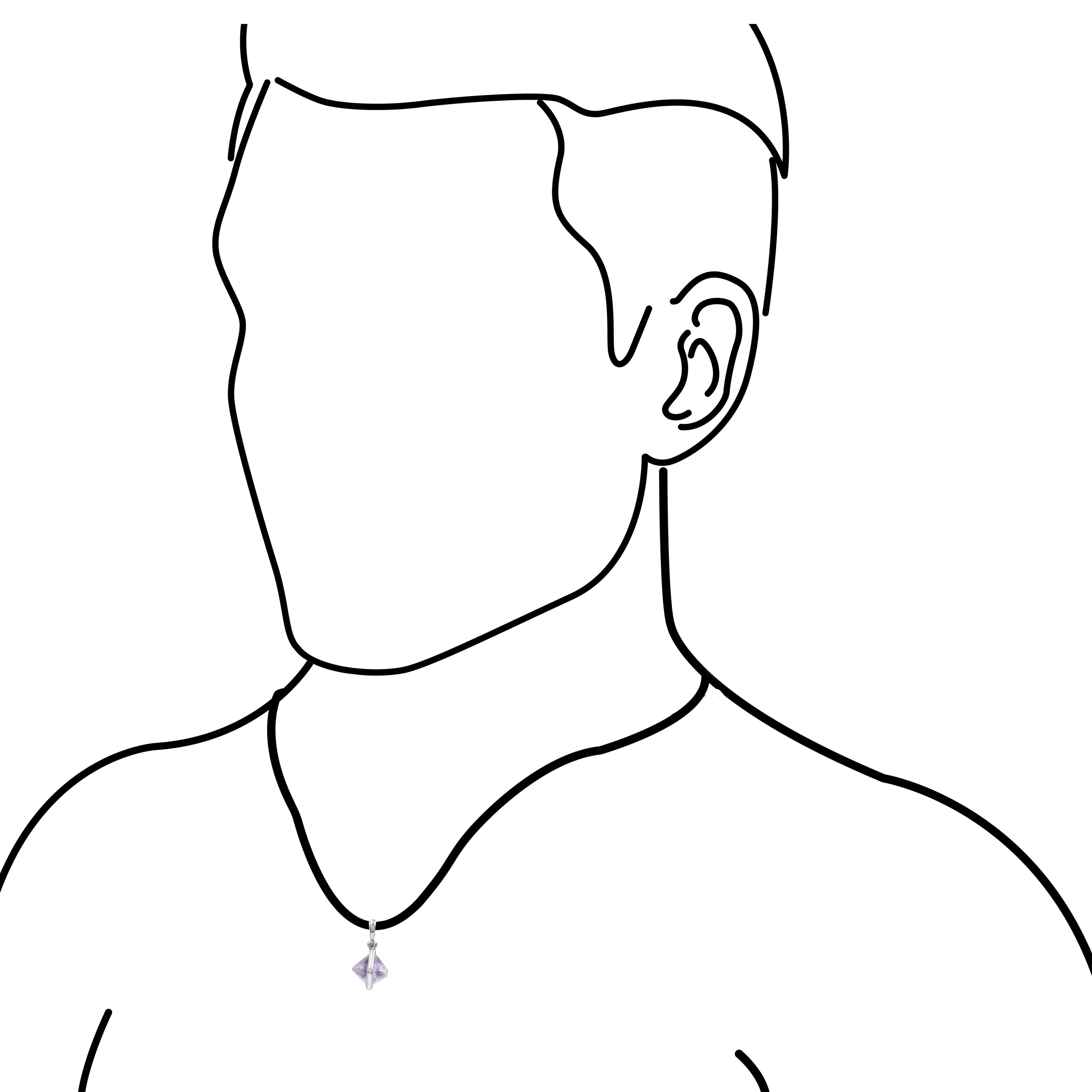 Colgante con forma de diamante de fluorita Starborn en plata de ley