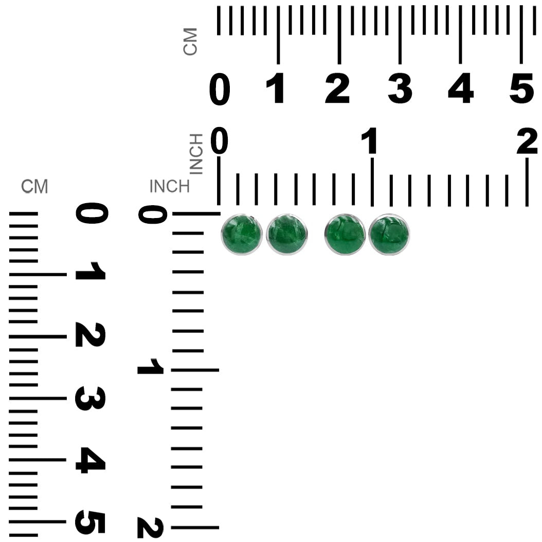 Starborn Green Garnet Tsavorite Round 6mm Post Earrings in Sterling Silver