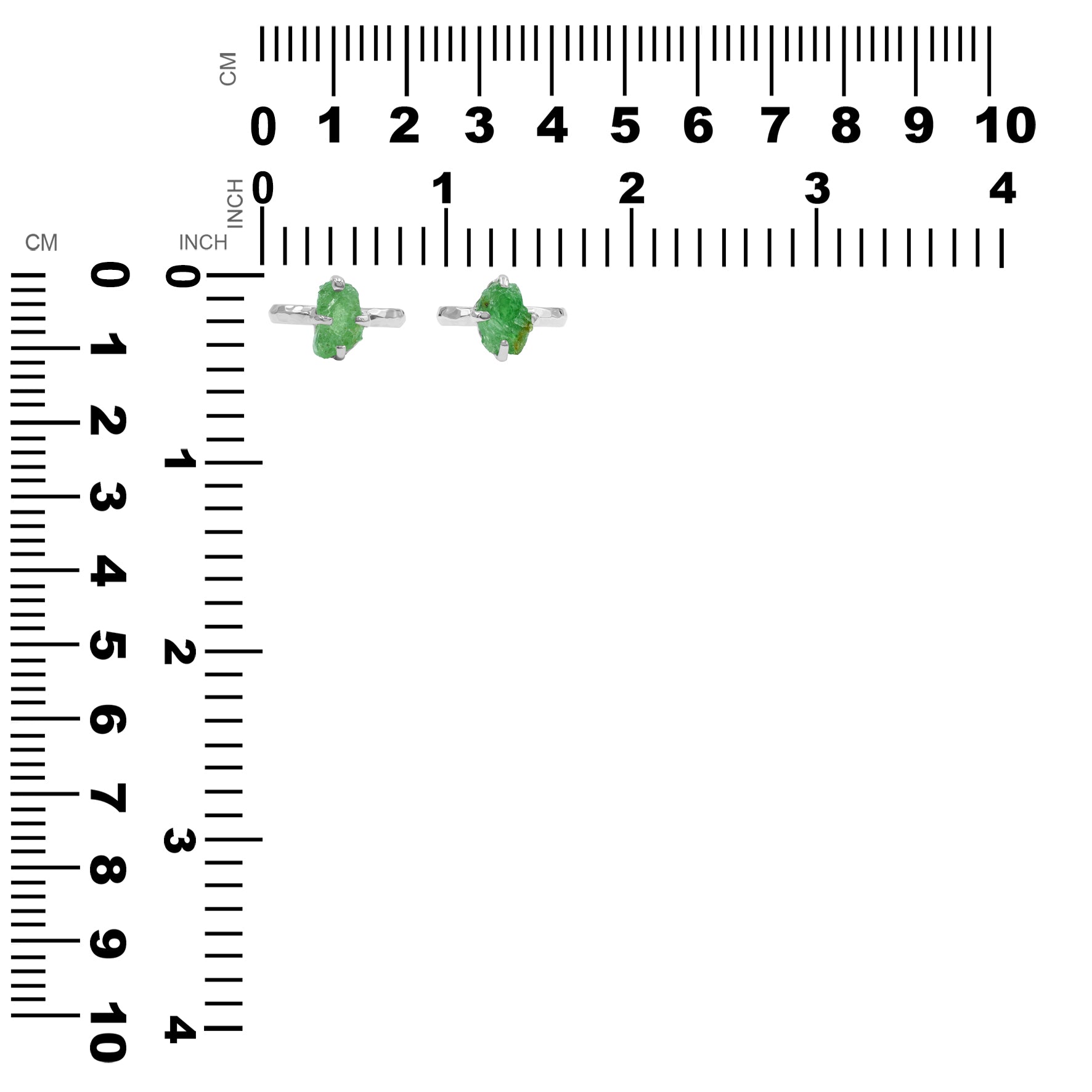 Starborn Green Garnet Tsavorite Prong Set Ring in Sterling Silver