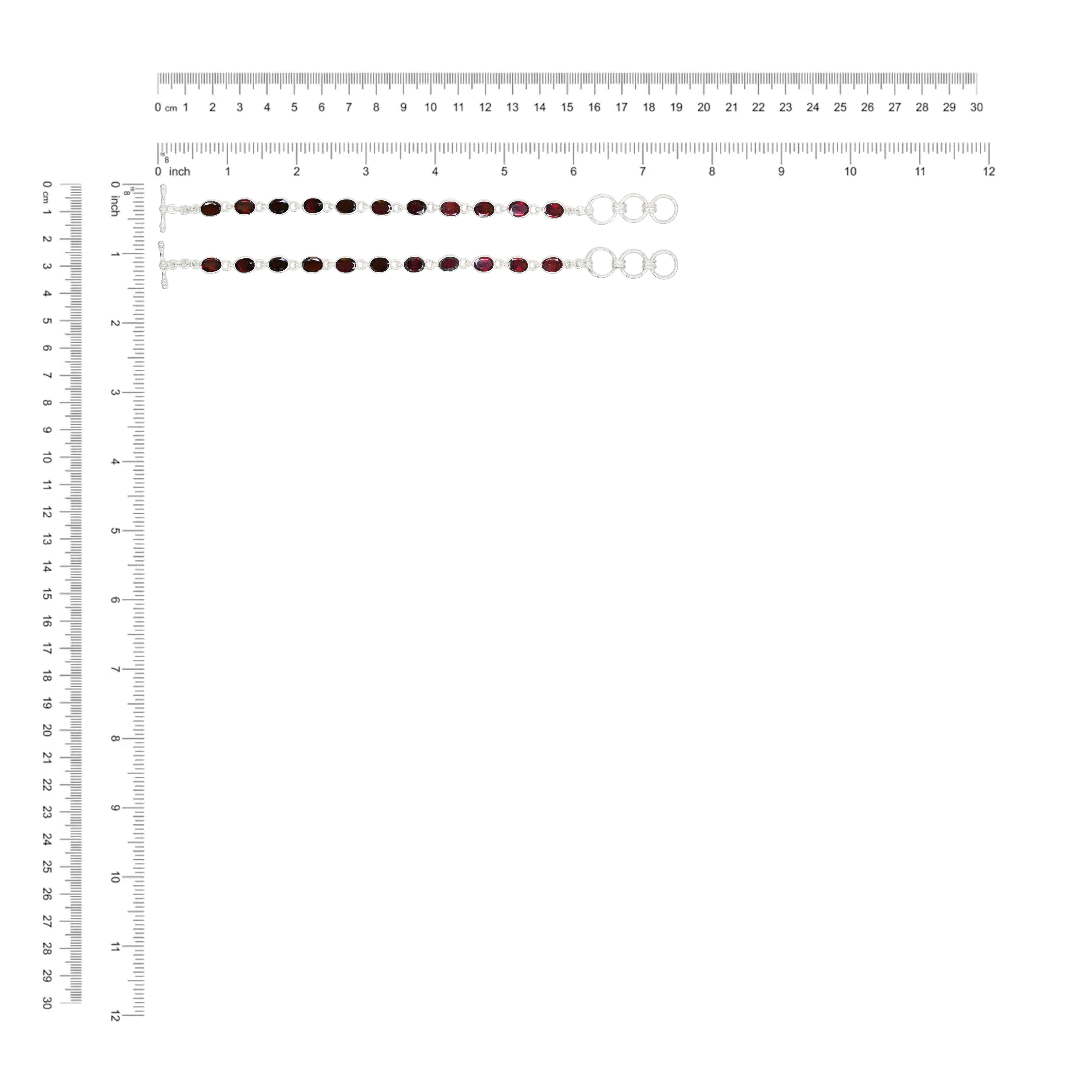 Starborn Garnet Crystal Oval Faceted Bracelet in Fine Sterling Silver