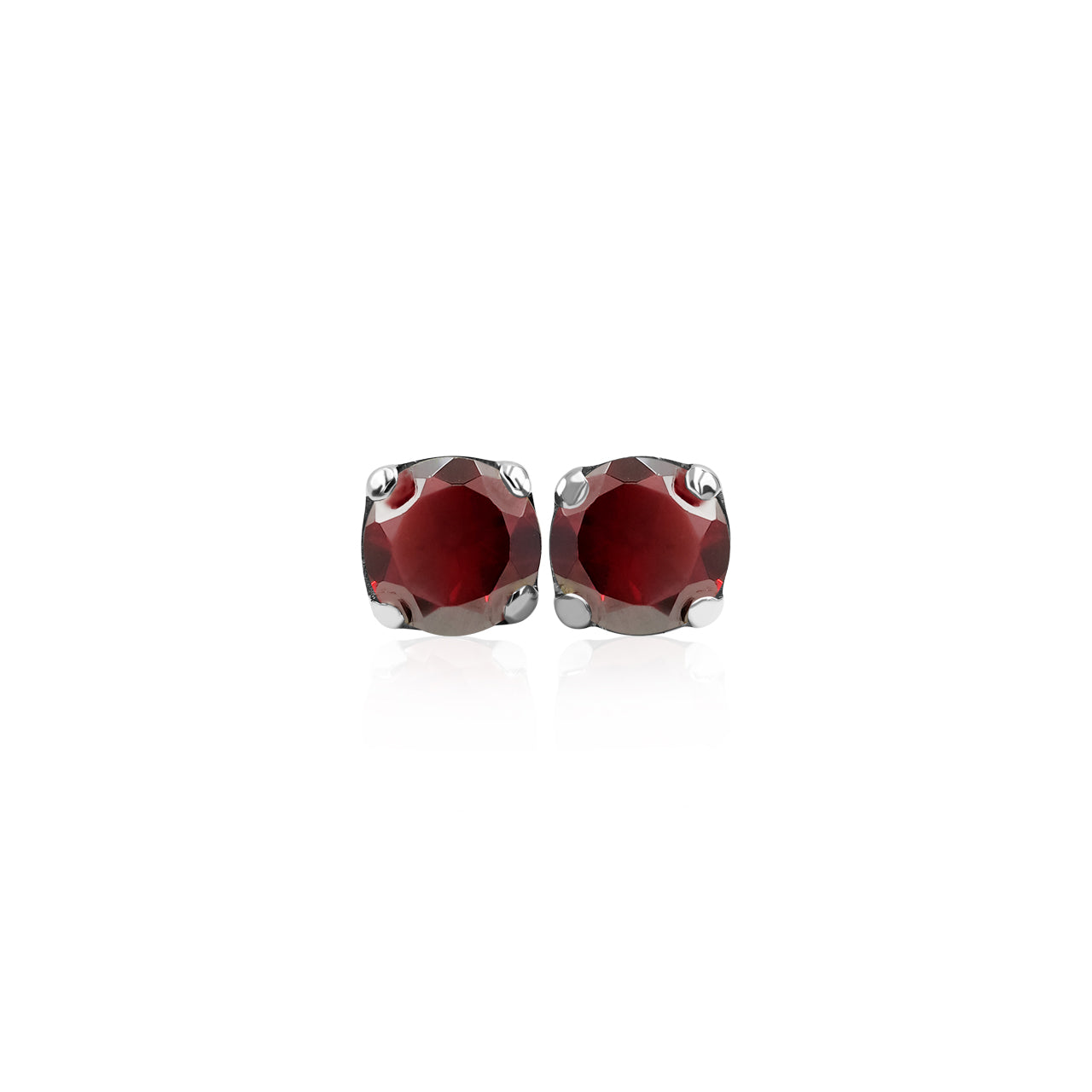 Starborn Faceted Carnelian Post Earrings in Sterling Silver