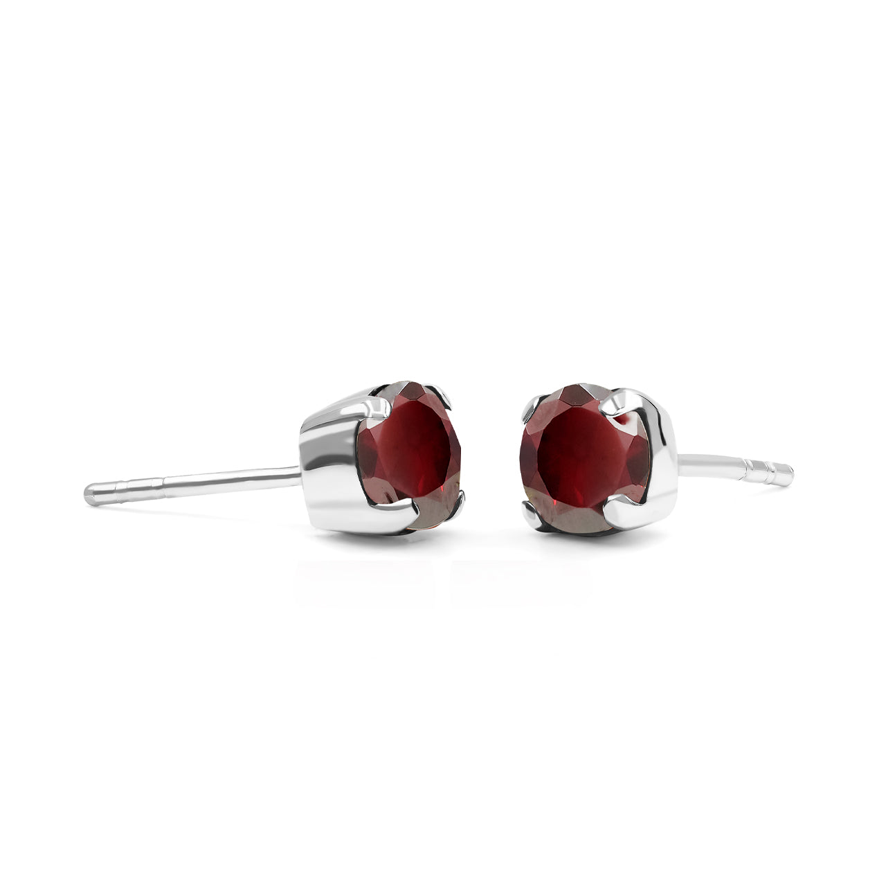 Starborn Faceted Carnelian Post Earrings in Sterling Silver
