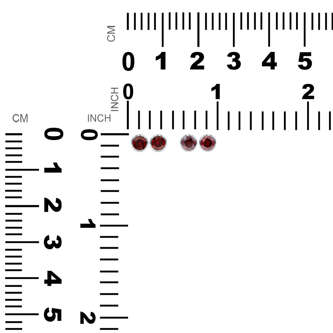 Starborn Round Faceted 4mm Bezel Style Post Earrings in Sterling Silver