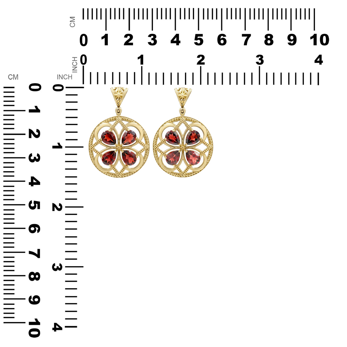 Starborn Garnet Four Leaf Clover Pendant in Nordic Gold