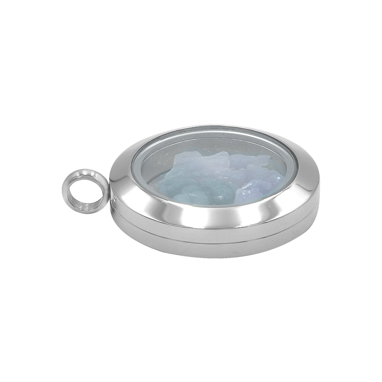 Starborn Grape Chalcedony Window Pendant Necklace in Stainless Steel