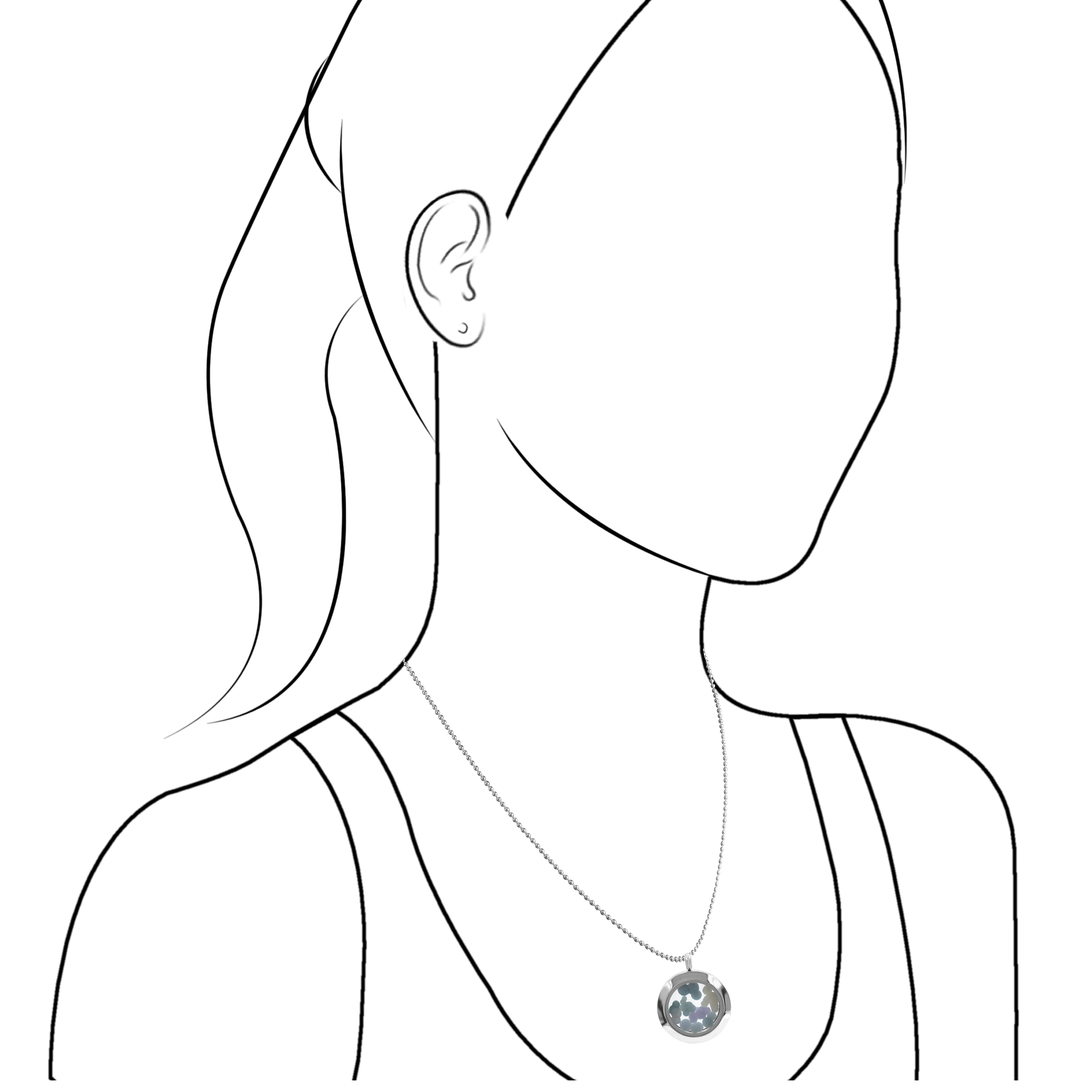 Starborn Grape Chalcedony Window Pendant Necklace in Stainless Steel