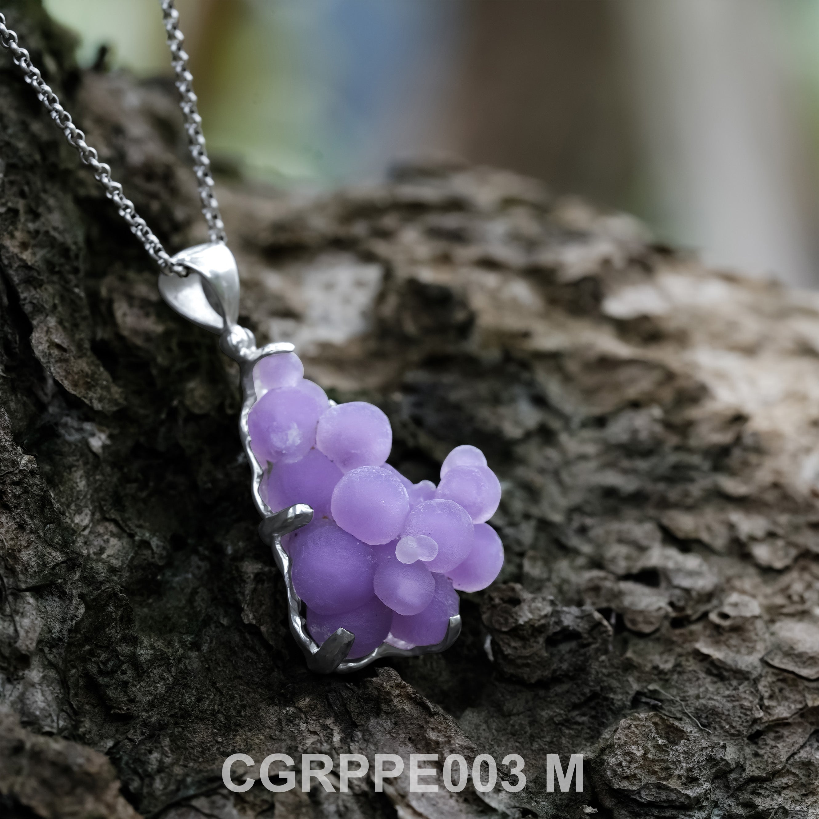 Starborn Grape Chalcedony Pendant in Sterling Silver