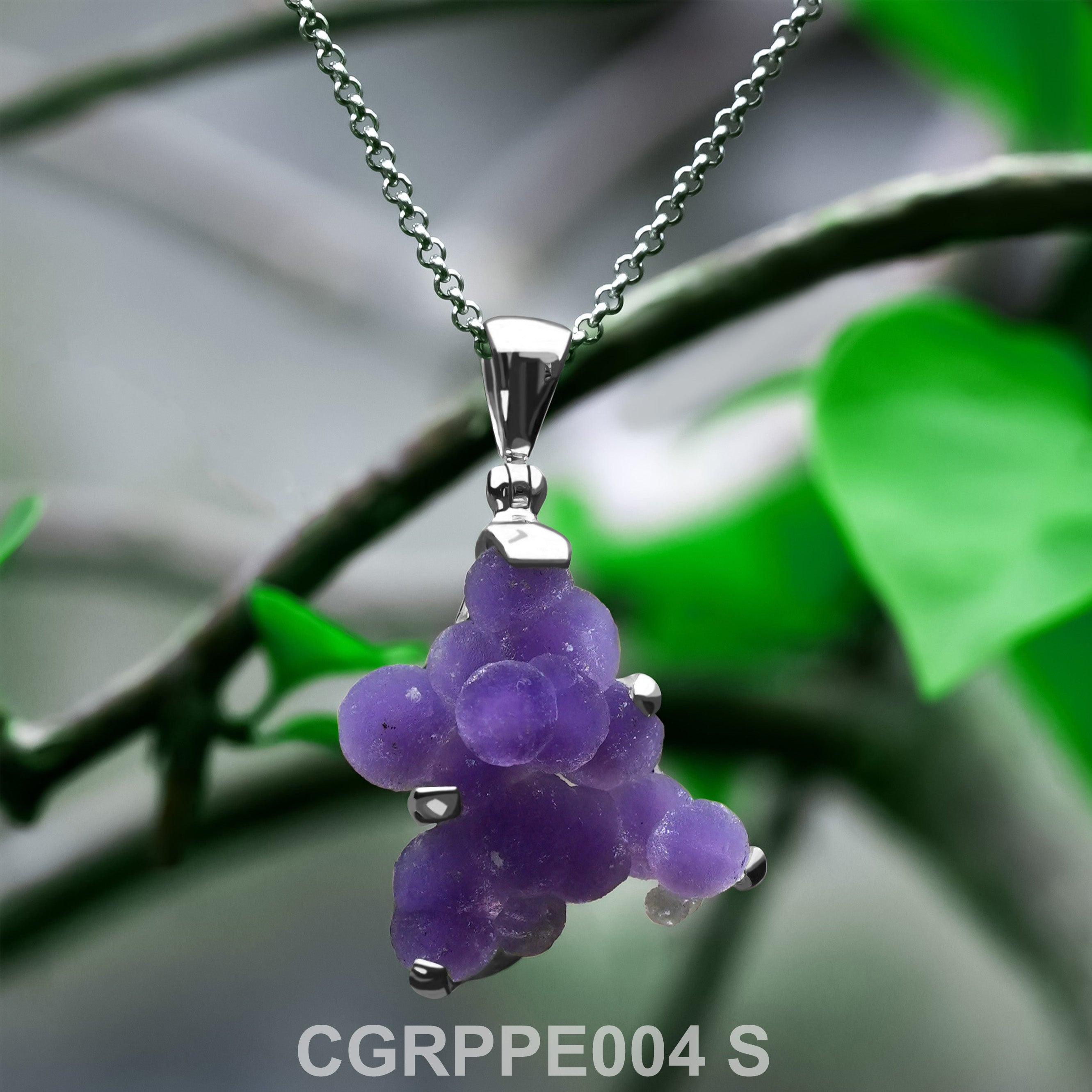 Starborn Grape Chalcedony Pendant in Sterling Silver