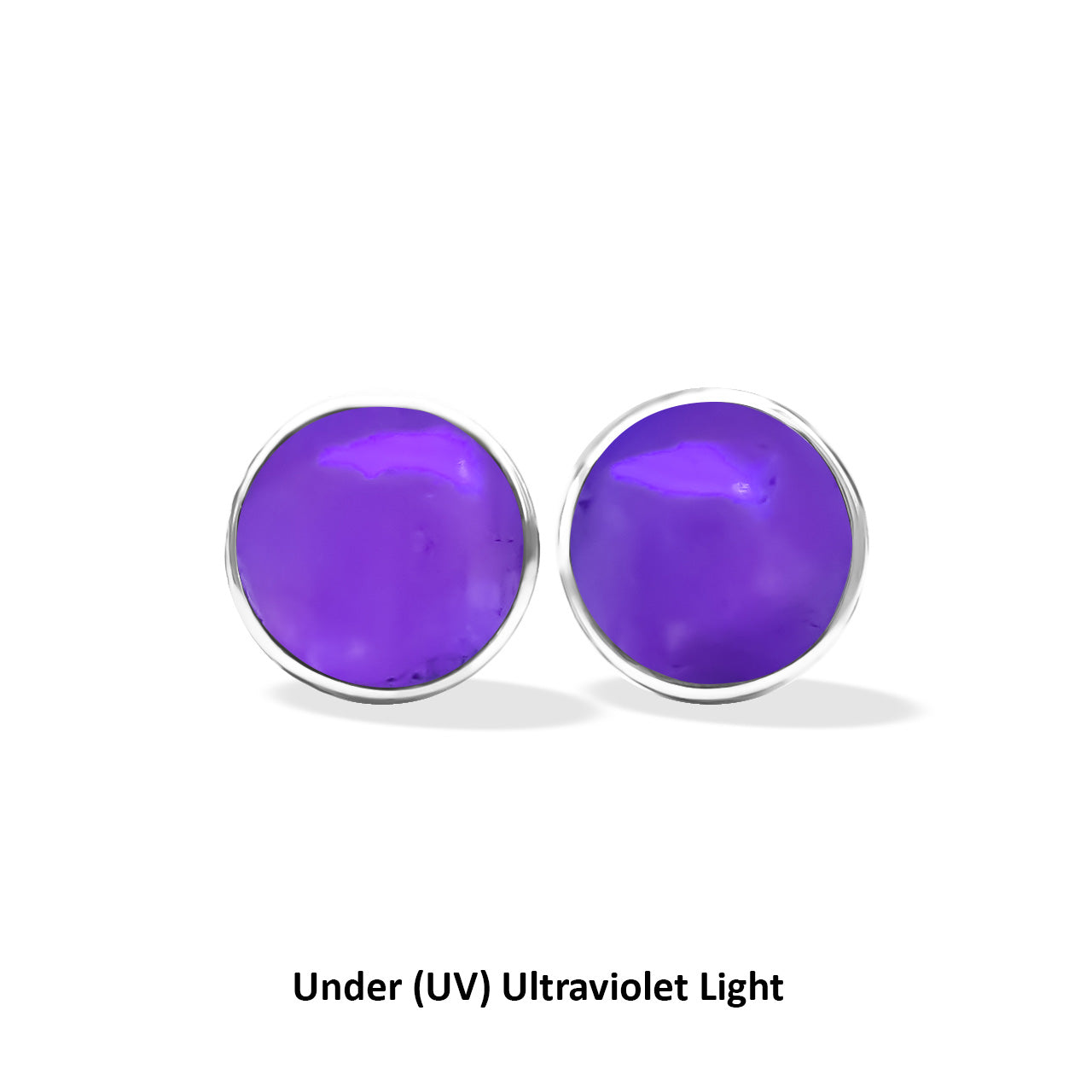 Aretes estilo poste redondo de 20 mm con hackmanita fluorescente Starborn en plata de ley