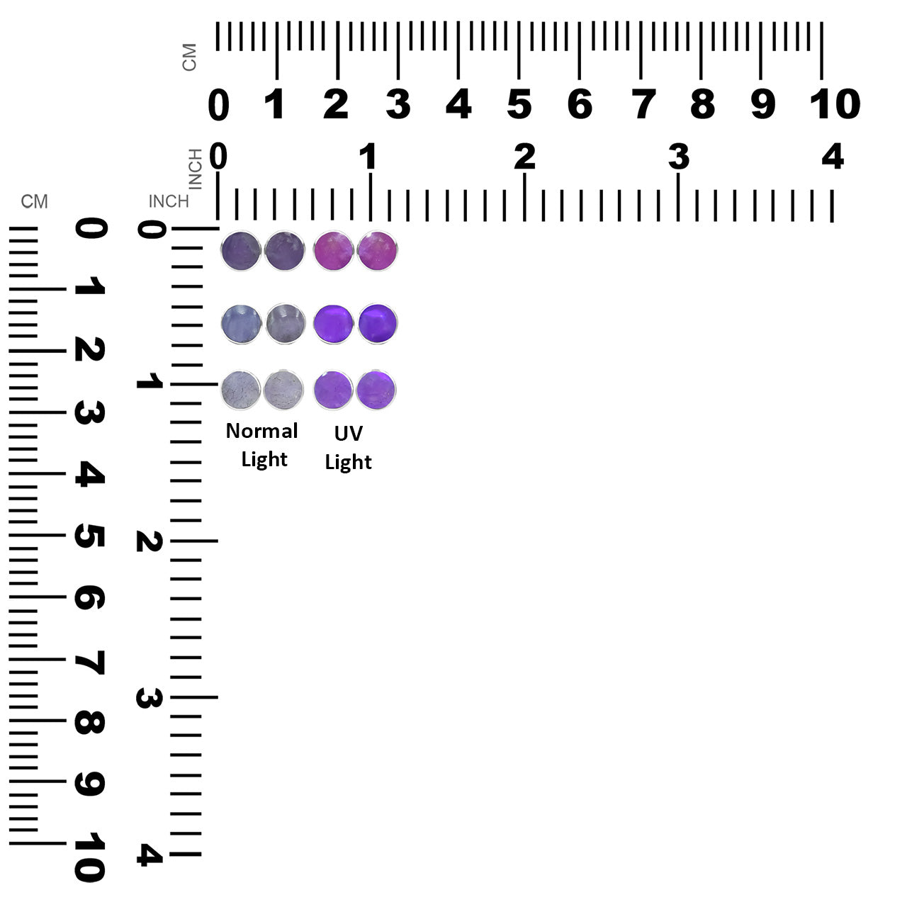 Aretes estilo poste redondo de 20 mm con hackmanita fluorescente Starborn en plata de ley