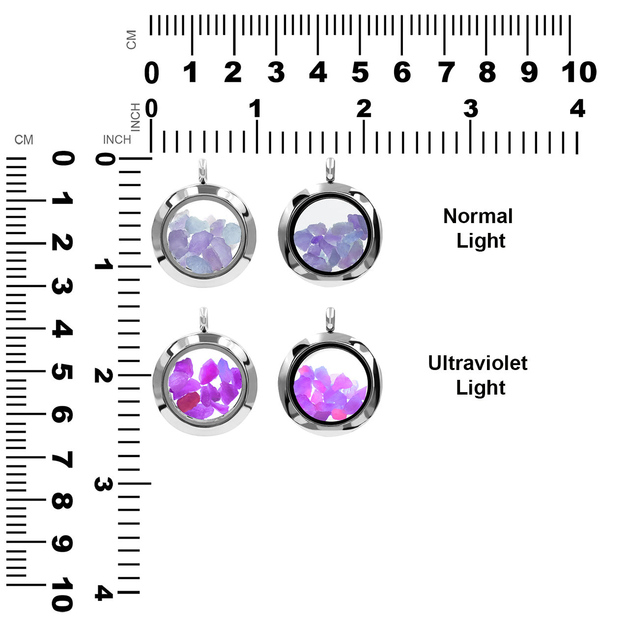 Starborn Fluorescent Hackmanite Stainless-Steel Window Pendant Necklace
