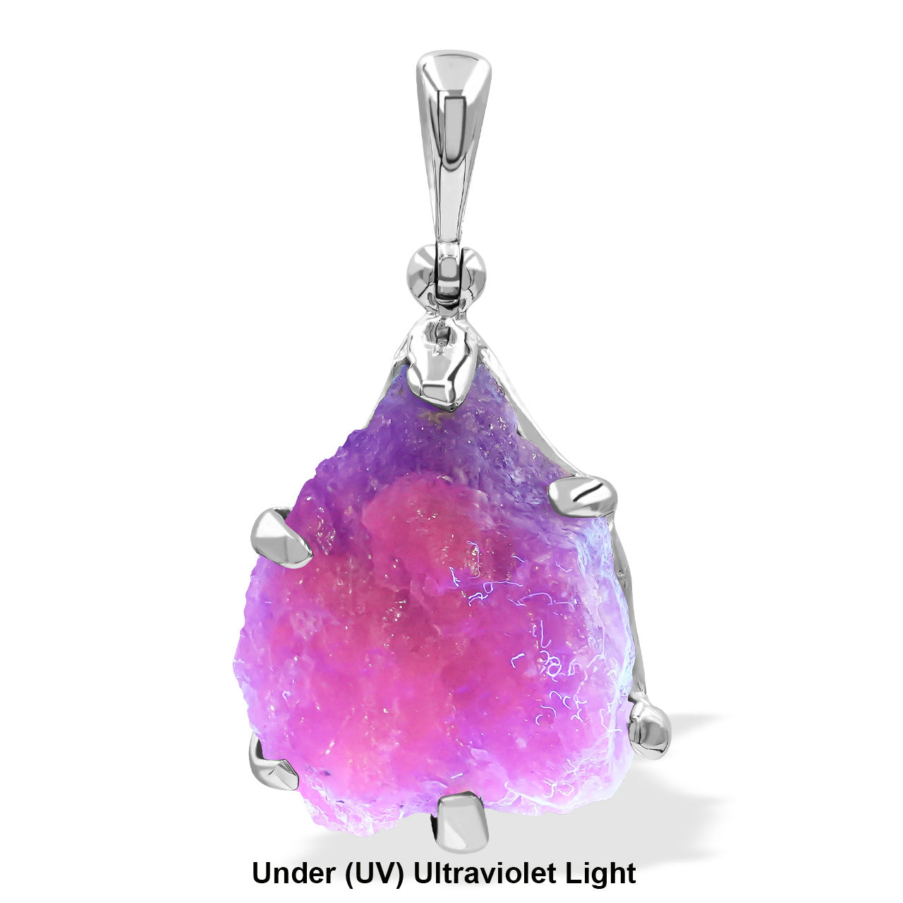 Colgante con puntas de hackmanita fluorescente Starborn en plata de ley