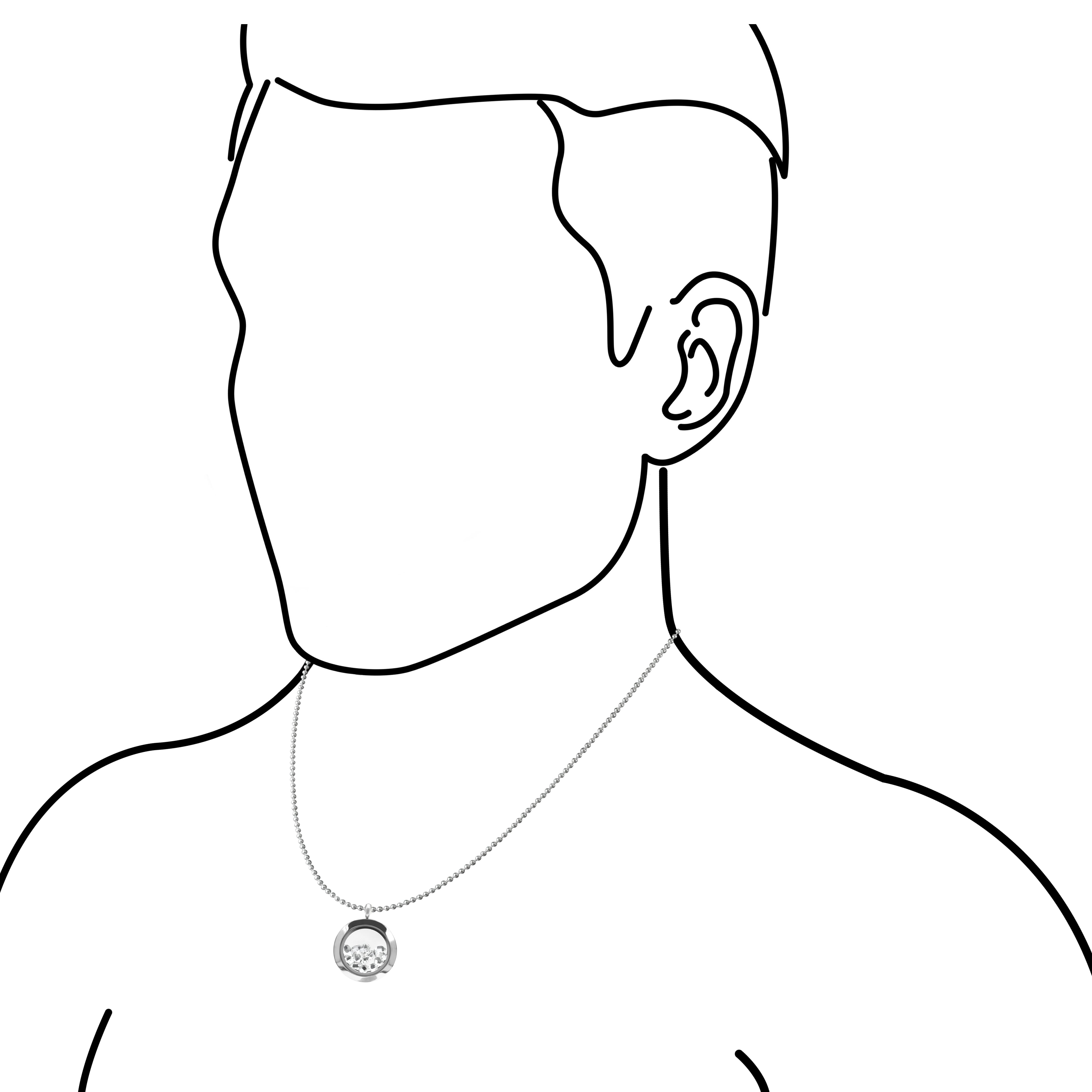 Starborn Herkimer Diamond Quartz Window Pendant Necklace in Stainless Steel