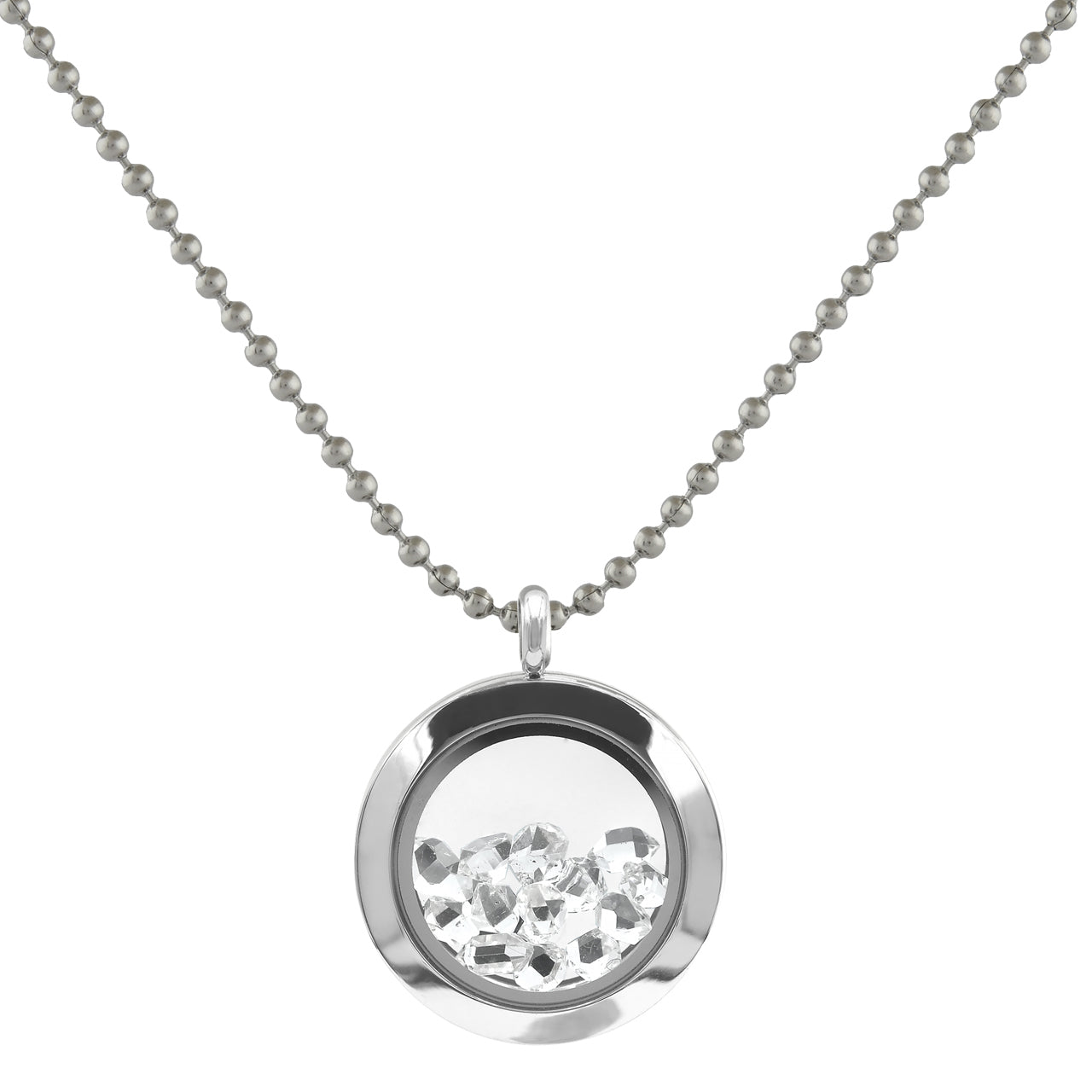 Starborn Gemstone Window Pendant Necklace in Stainless Steel