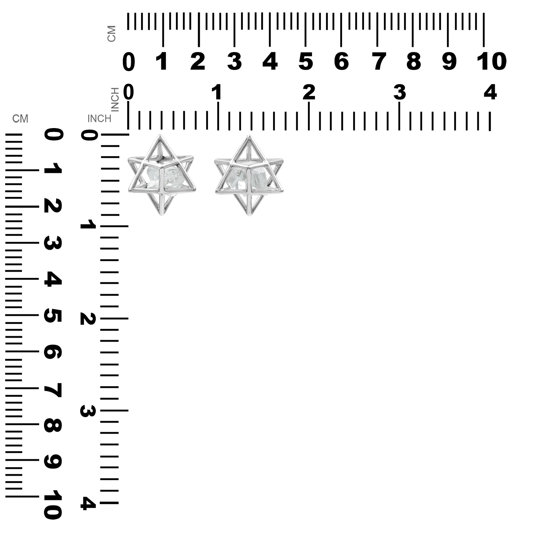 Starborn Natural Raw Herkimer Diamond (Quartz Crystal) in Merkabah Sterling Silver Cage Pendant and Chain