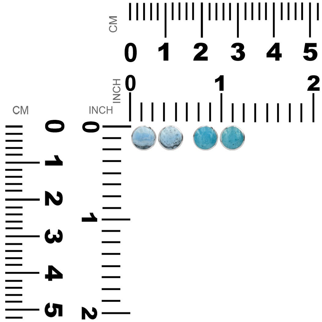 Starborn Hemimorphite Round 6mm Post Earrings in Sterling Silver