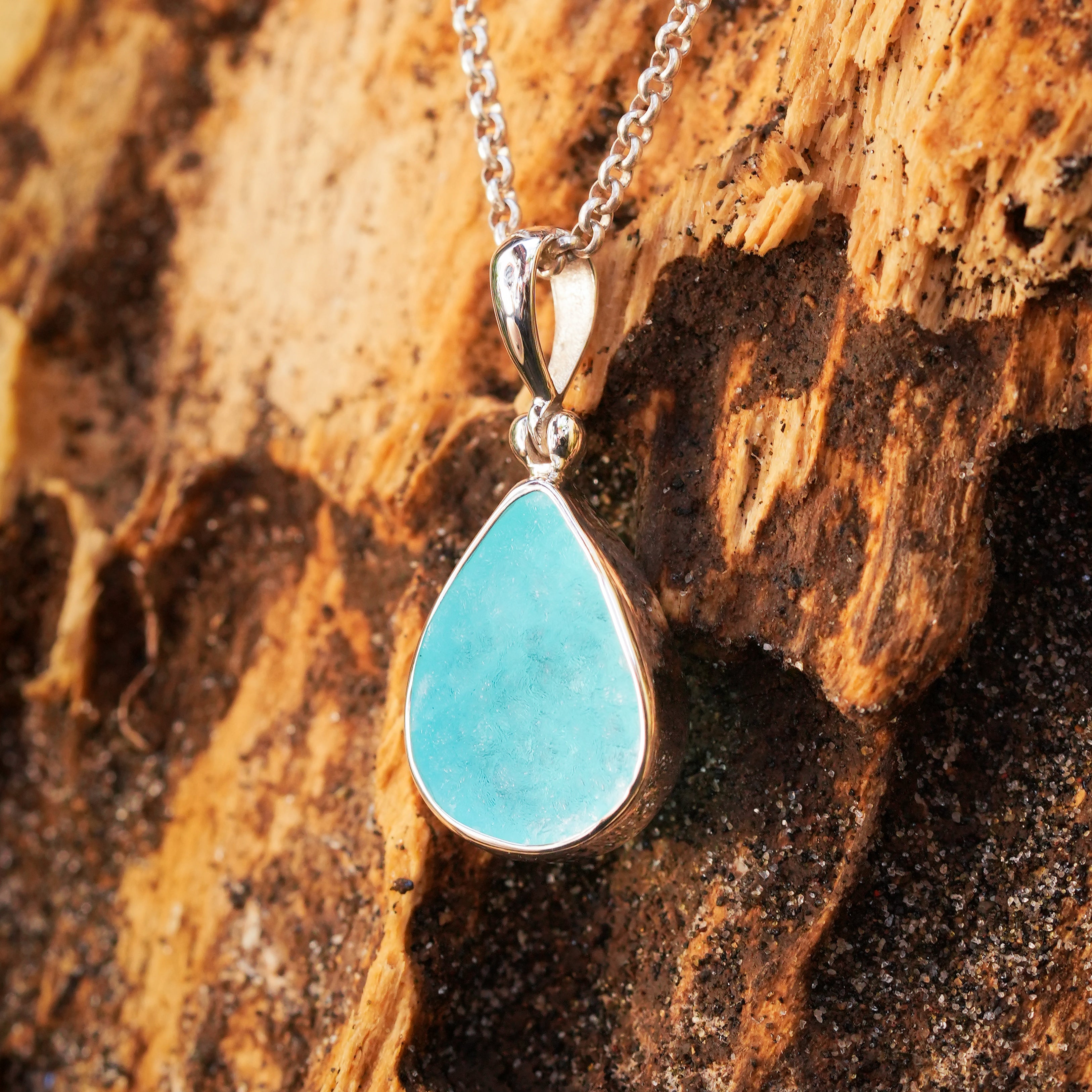 Starborn Hemimorphite Drusy Pear Shaped Pendant