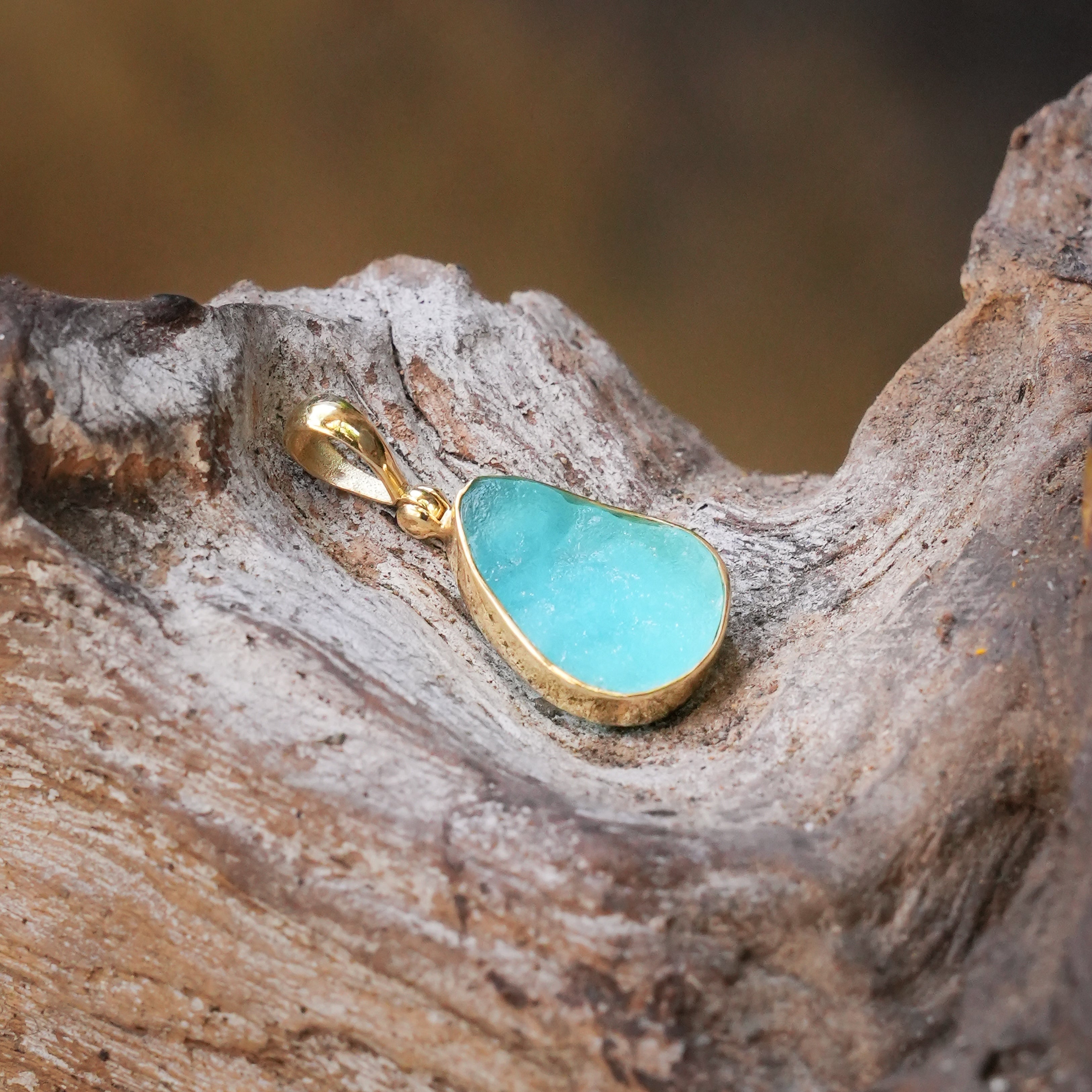 Starborn Hemimorphite Drusy Pear Shaped Pendant