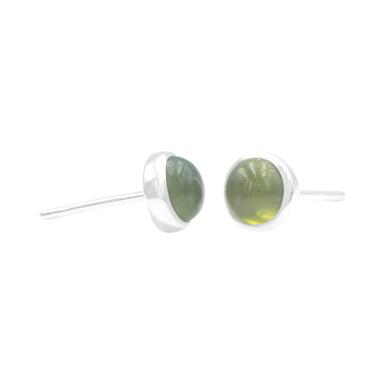Starborn Idocrase (Vesuvianite) Round 6mm Post Earrings in Sterling Silver