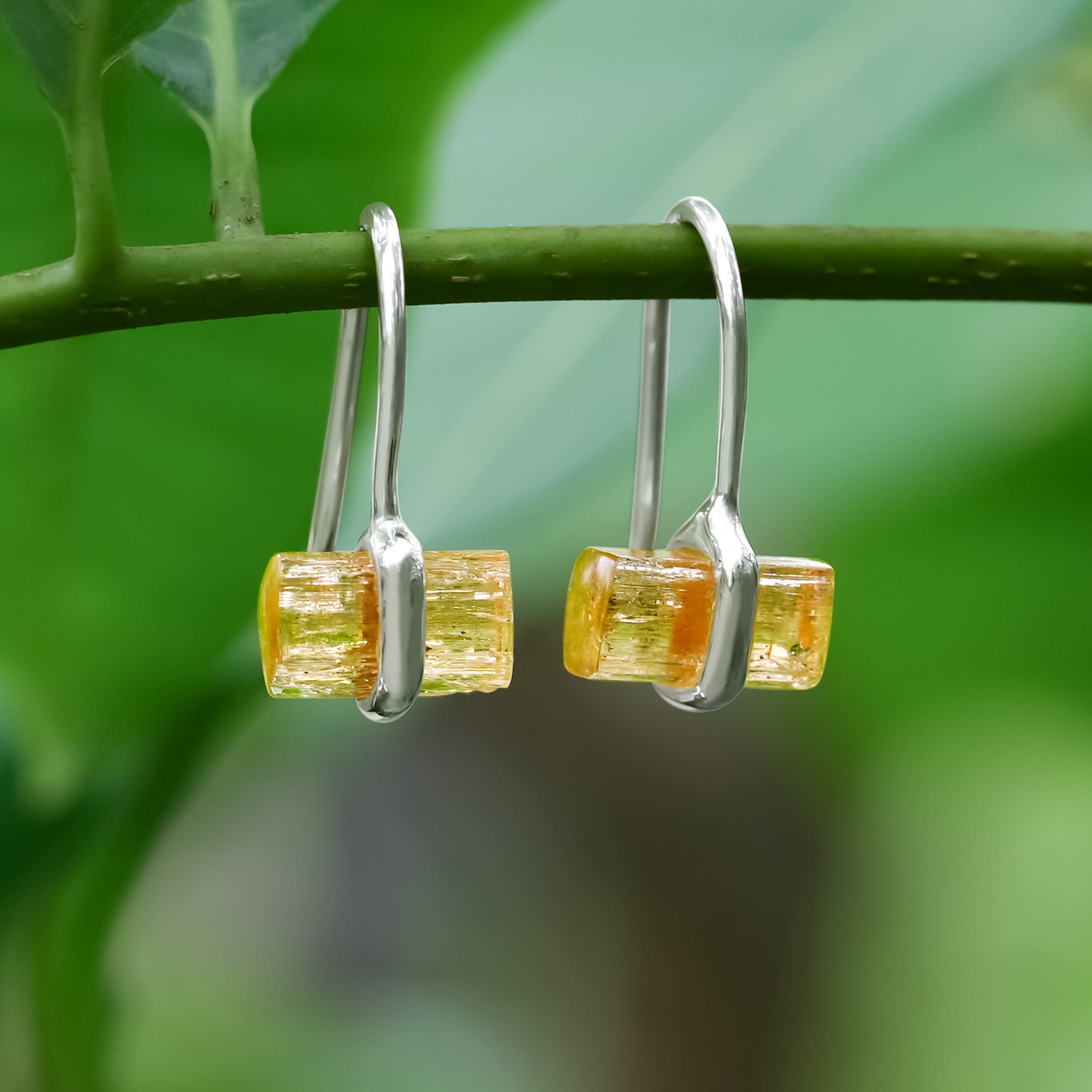 Pendientes colgantes de plata de ley con cristal de topacio imperial Starborn 