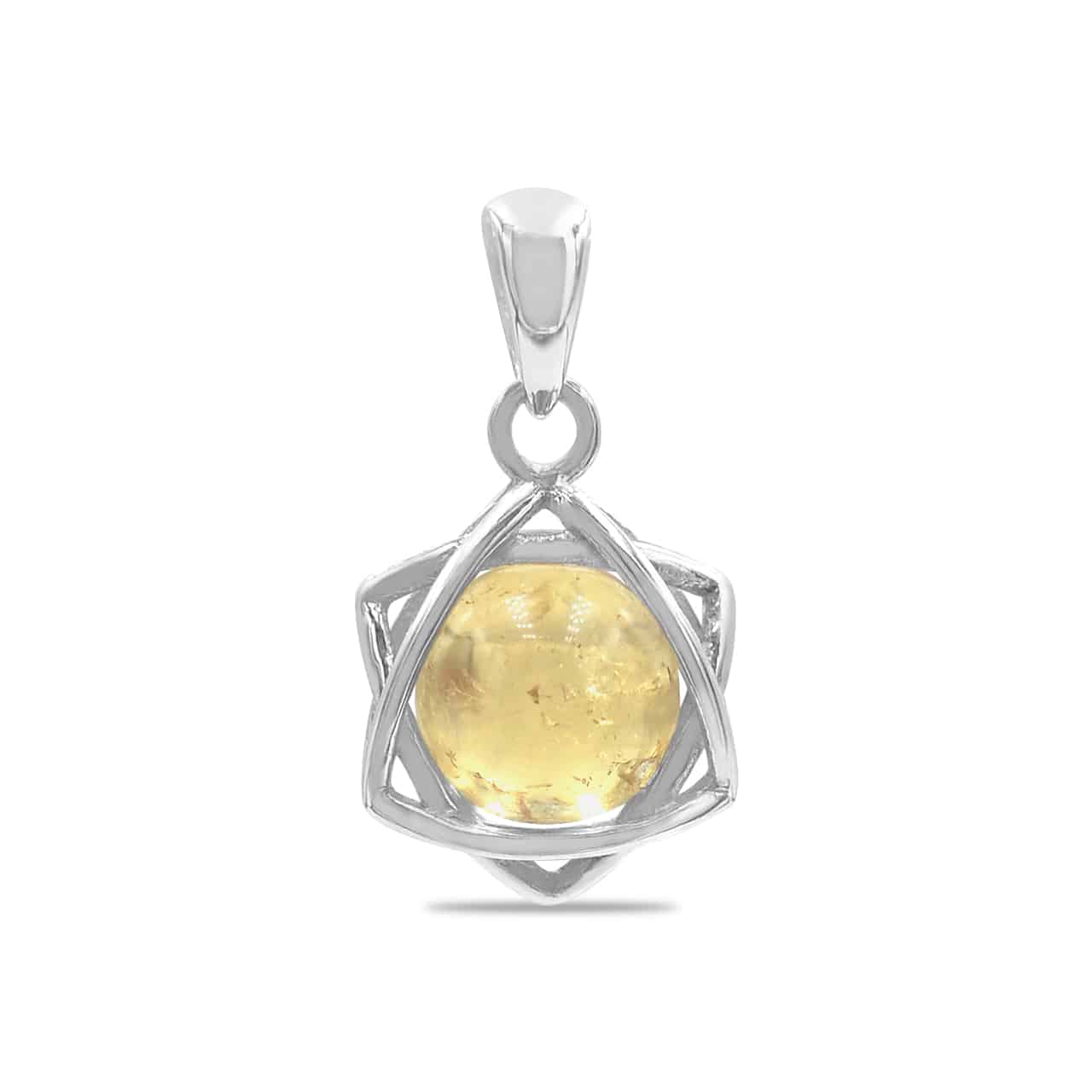 Colgante de estrella de seis puntas con esfera de piedras preciosas Starborn en plata de ley