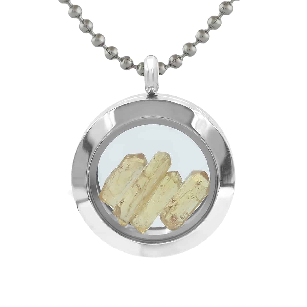 Collar con colgante de ventana con piedras preciosas Starborn en acero inoxidable