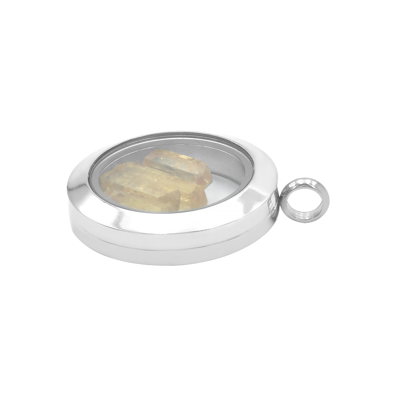 Starborn Imperial Topaz Window Pendant Necklace in Stainless Steel