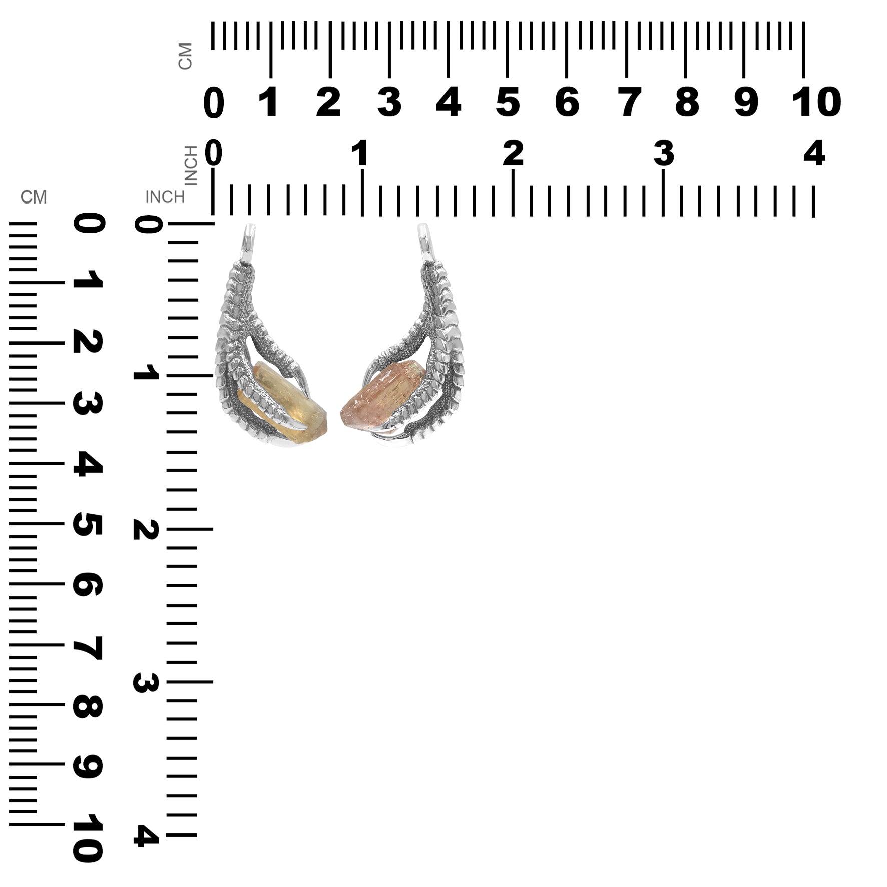 Starborn Gemstone Eagle Claw Pendant in Sterling Silver