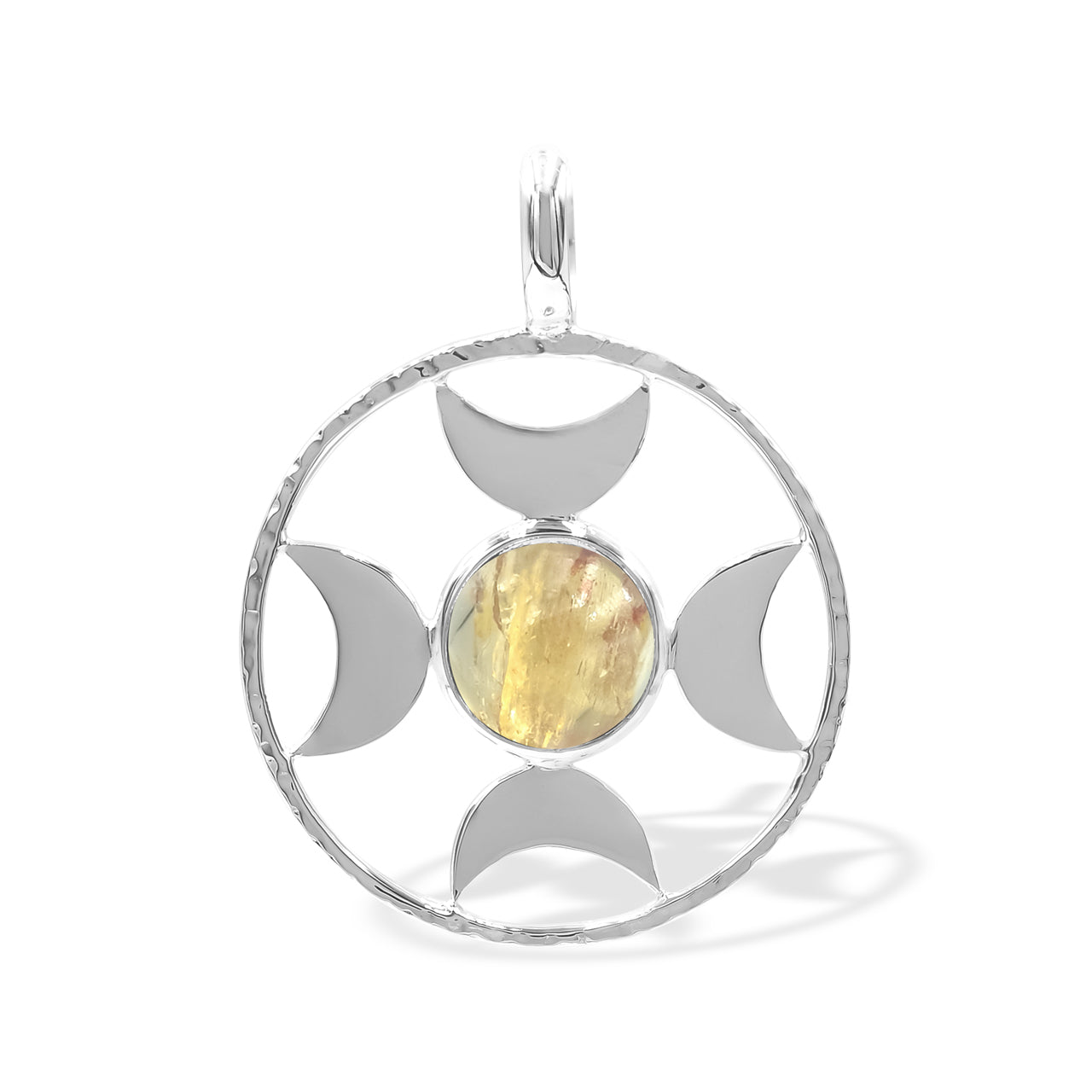 Starborn Directional Crescent Moon Sphere Pendant in Sterling Silver - Small