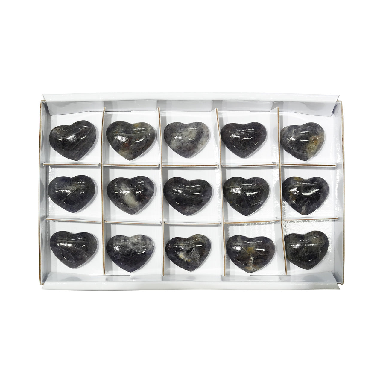 Starborn Iolite Sunstone Heart Flat 200 Grams - 15 Pieces