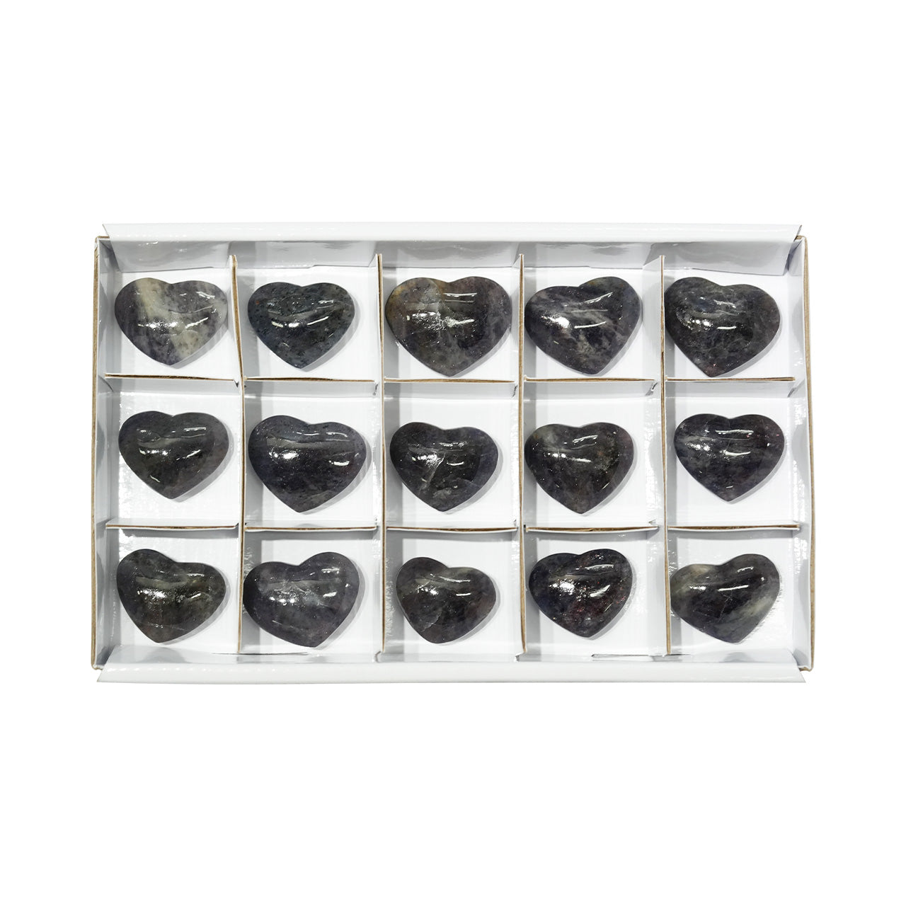 Starborn Iolite Sunstone Heart Flat 200 Grams - 15 Pieces
